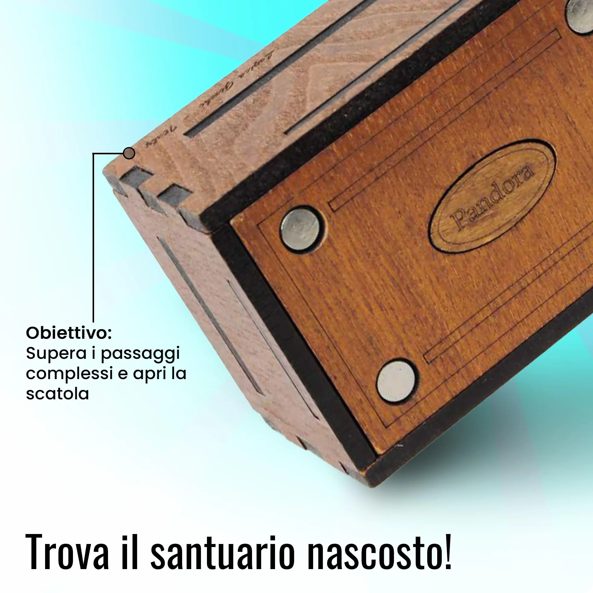 Logica Giochi - Pandora Box - Lo Scrigno Segreto - Puzzle in legno - Cofanetto segreto - Difficoltà 5/6 Incredibile - Collezione Leonardo