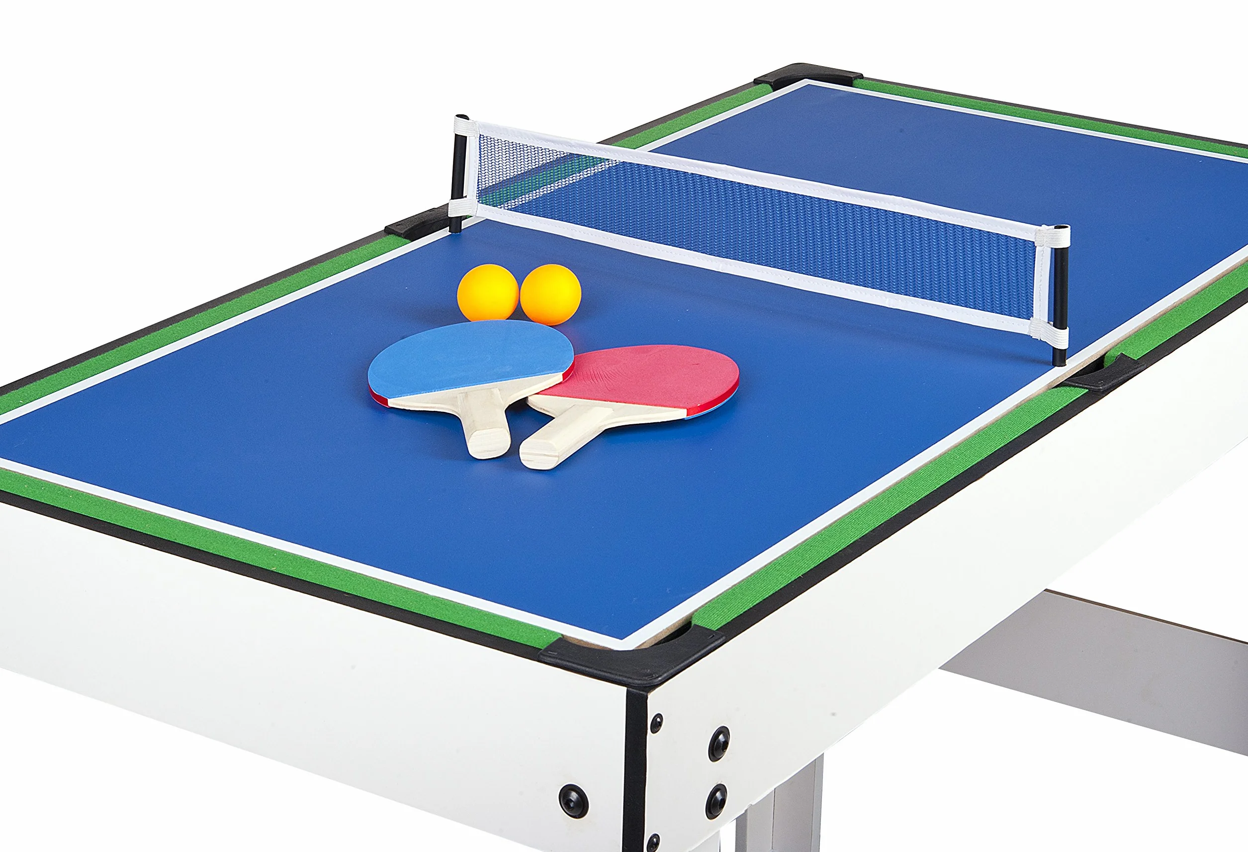 Leomark tavolo multigioco 4 in 1 per la casa e scuola, dim. 118cm x 61cm x 82cm (LxPxA) con biliardo pool, hockey, ping pong e calcetto balilla, tavolo da gioco per adulti e bambino
