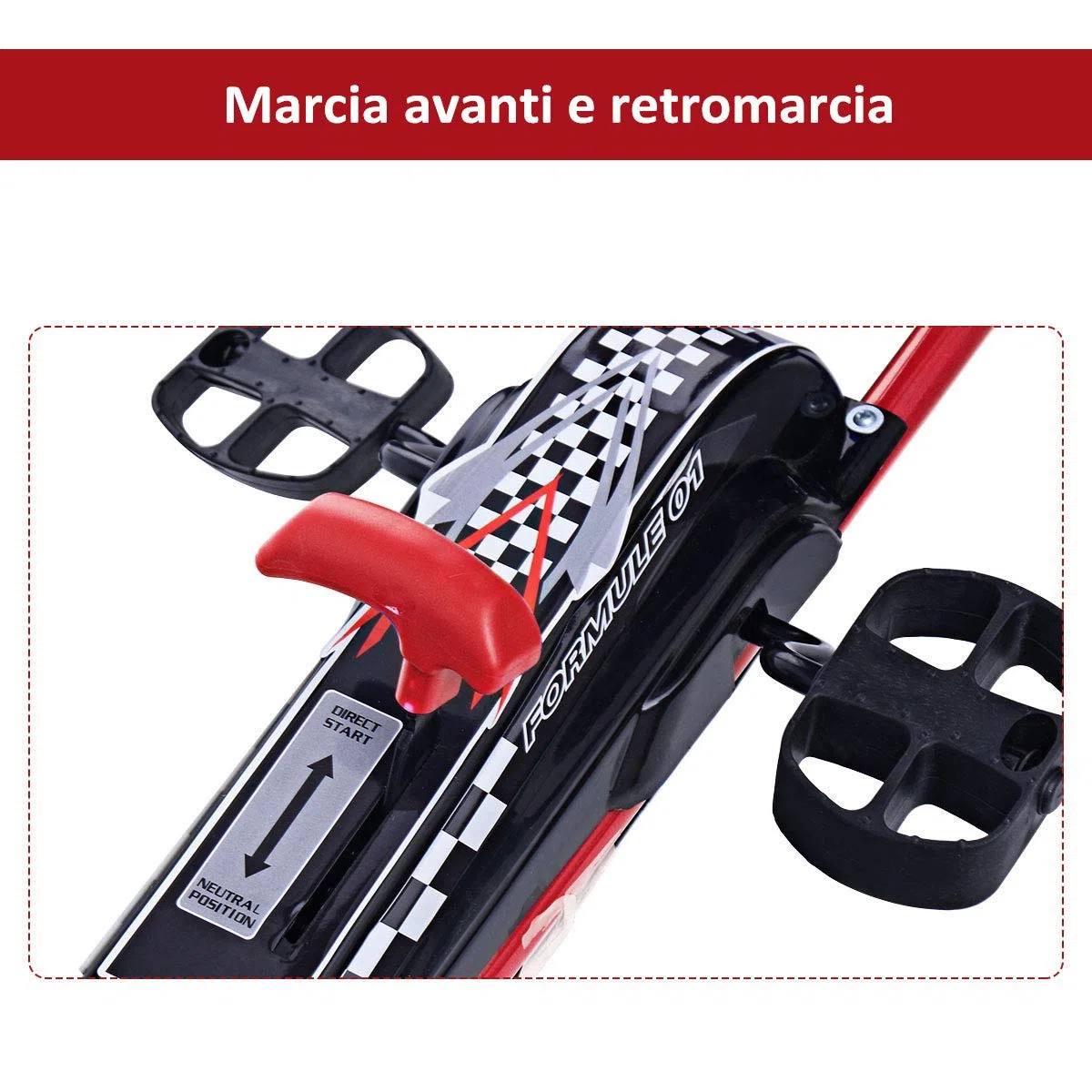 COSTWAY Go Kart a Pedali per Bambini 3-8 Anni, Sedile Regolabile, Freno a Mano, Portata 30 kg, Rosso