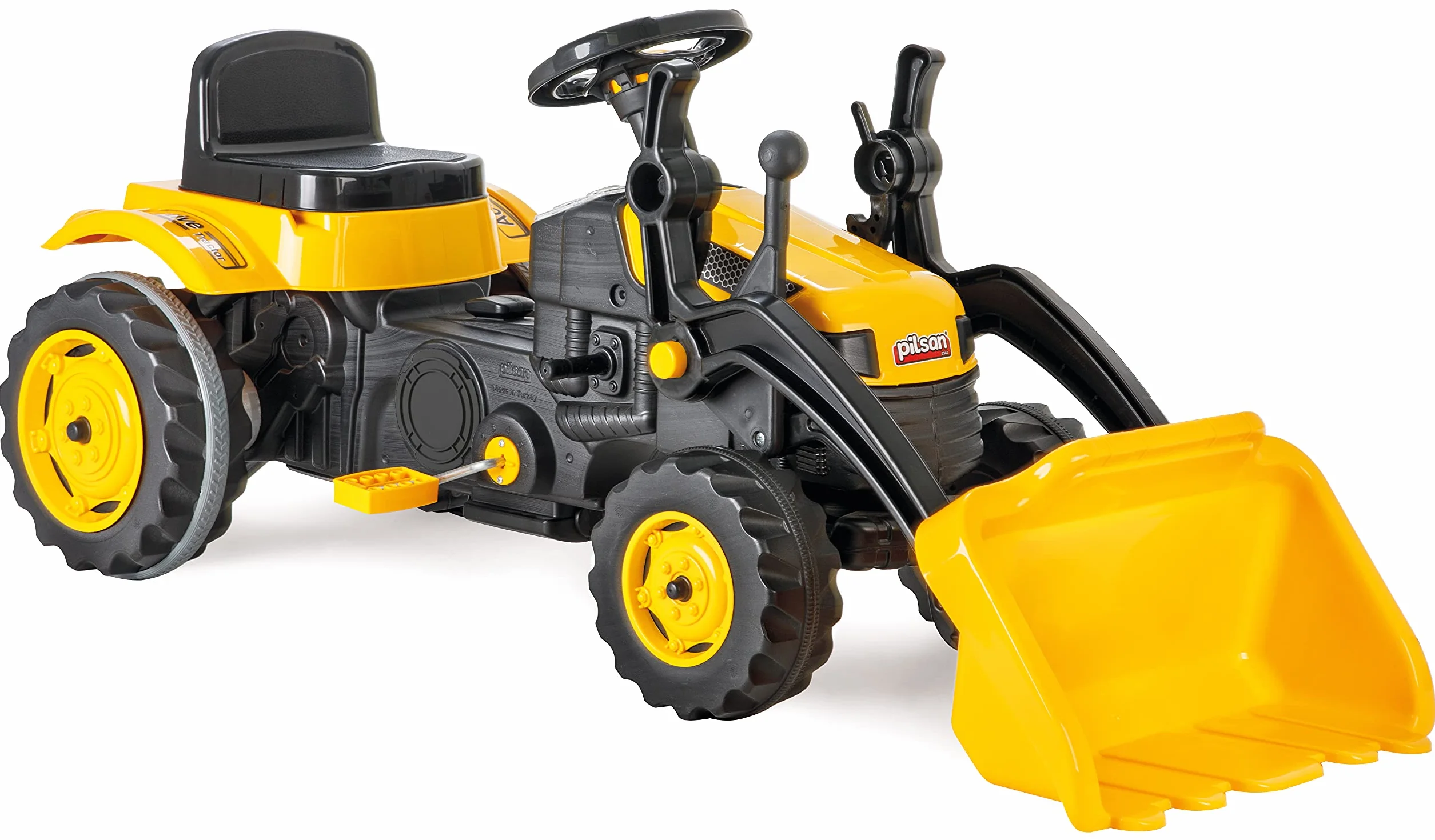 PILSAN Trattore a Pedale Attivo, Go Kart, per Bambini, con Caricatore Frontale, Sedile Regolabile, clacson Che squittisce, dai 3 Anni in su