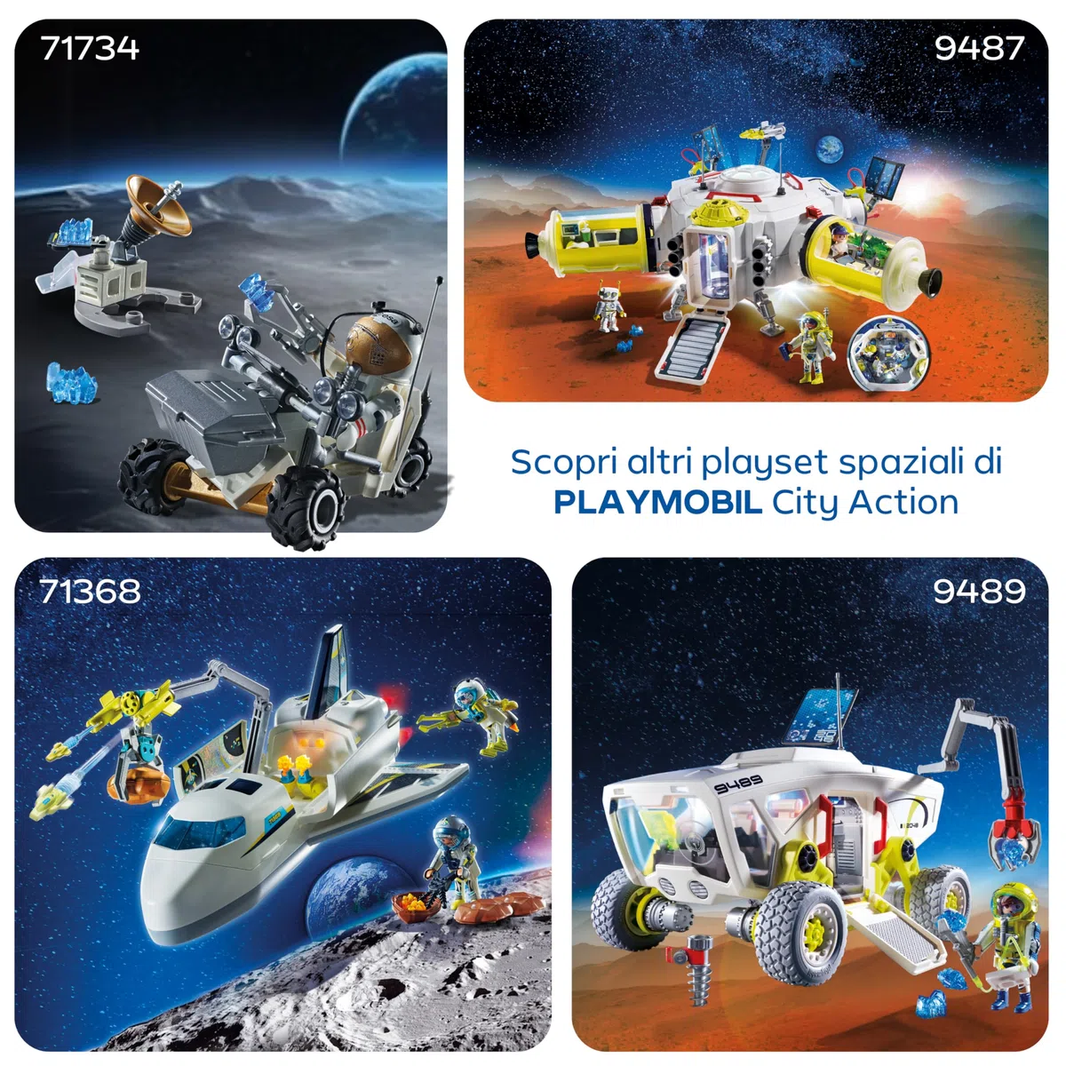PLAYMOBIL Space ESA Mars Research Rocket | Razzo modulare con rampa di lancio e 2 astronauti | Set di giocattoli spaziali di alta qualità | Per bambini dai 4 anni in su | 72011