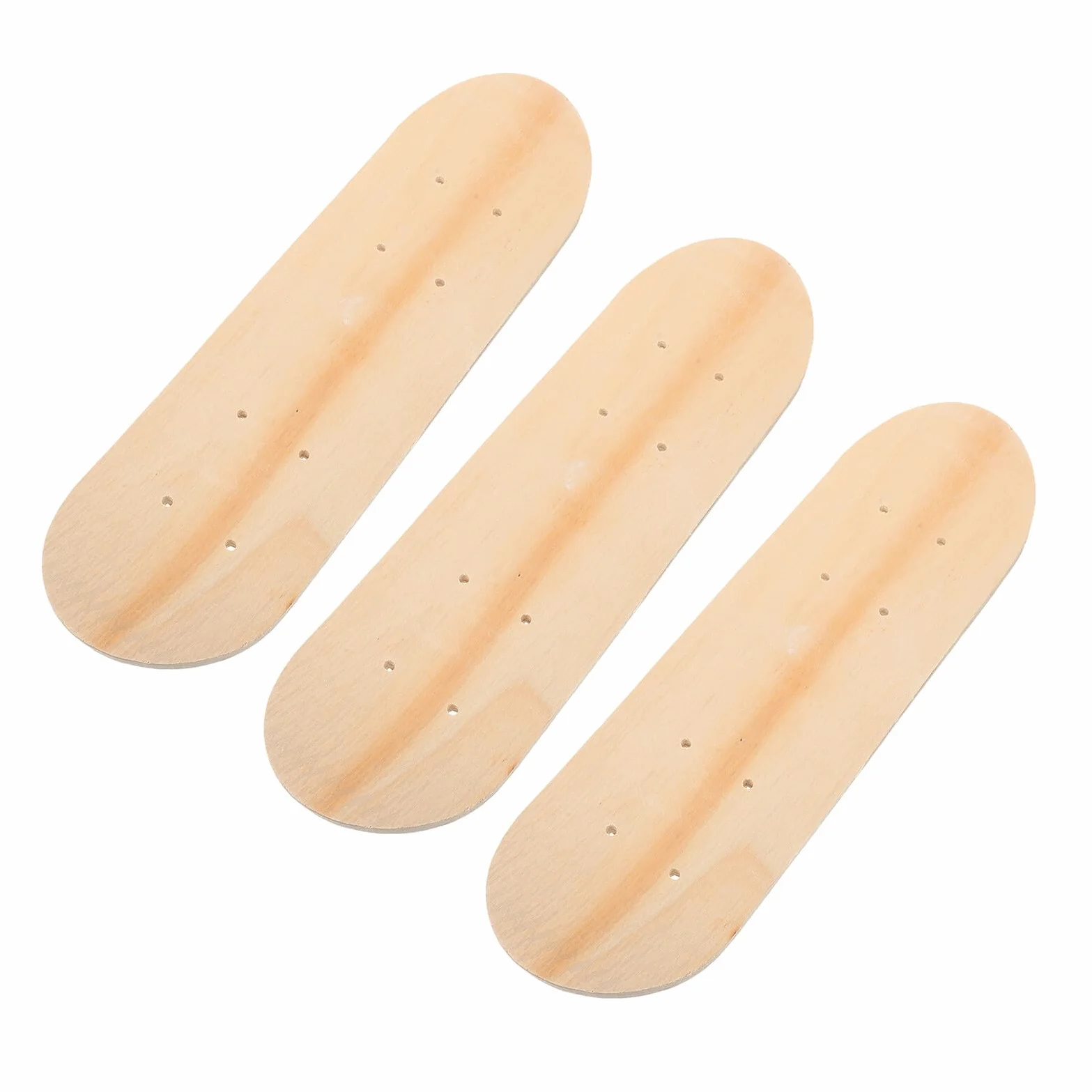 GANAZONO Tavola da Skateboard in Legno Naturale Beige 7 Strati Doppia Coda Liscia per Pittura Fai da Te 3 Pezzi per Ragazzo Ragazza e Genitori