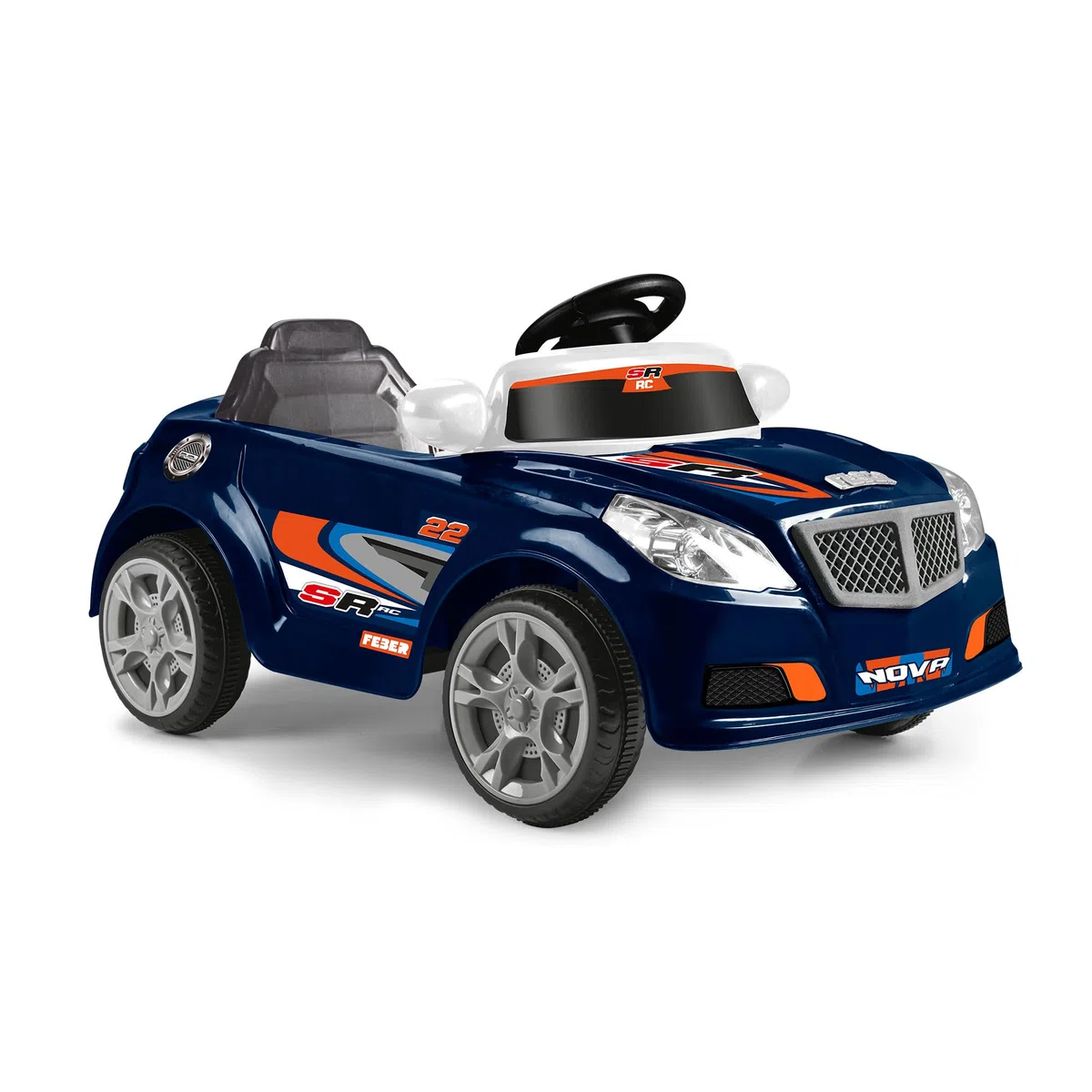 FEBER – Twinkle Car R/C BLU SCURO, Auto elettrica radiocomandata, batteria da 12 V, telecomando incluso con portata 10 m, autonomía 45 min, peso massimo 25 kg, età da 3 a 6 anni