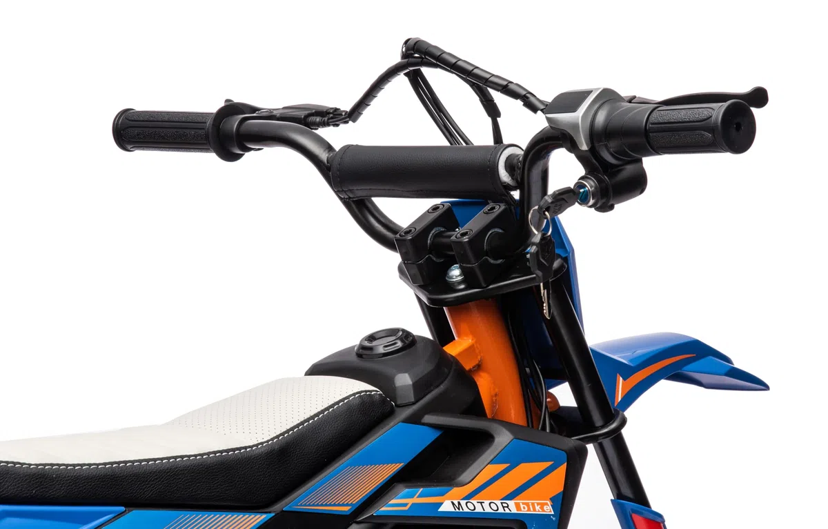 Moto Elettrica per Bambini 24V 250W Motocicletta Elettrica Ruote Gonfiabili Freno a Disco 22 km/h Blu