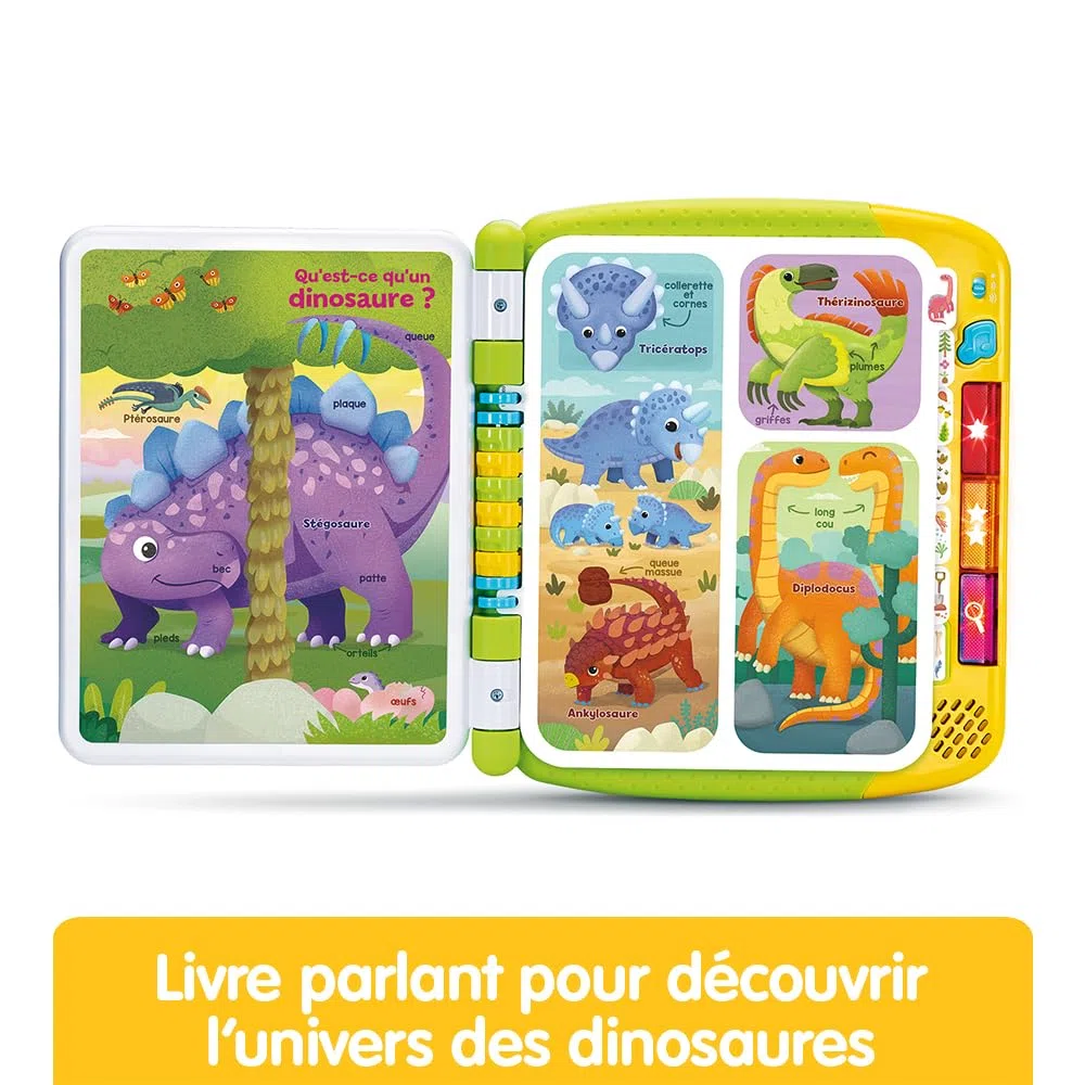 VTech - Il Grande Libro Interattivo dei Dinosauri, Imager Sonore, Touch Book Bambino, Dinosauro Giocattolo Educativo, 14 Pagine Illustrate e Interattive, Regalo Bambino Da 3 Anni - Contenuto in