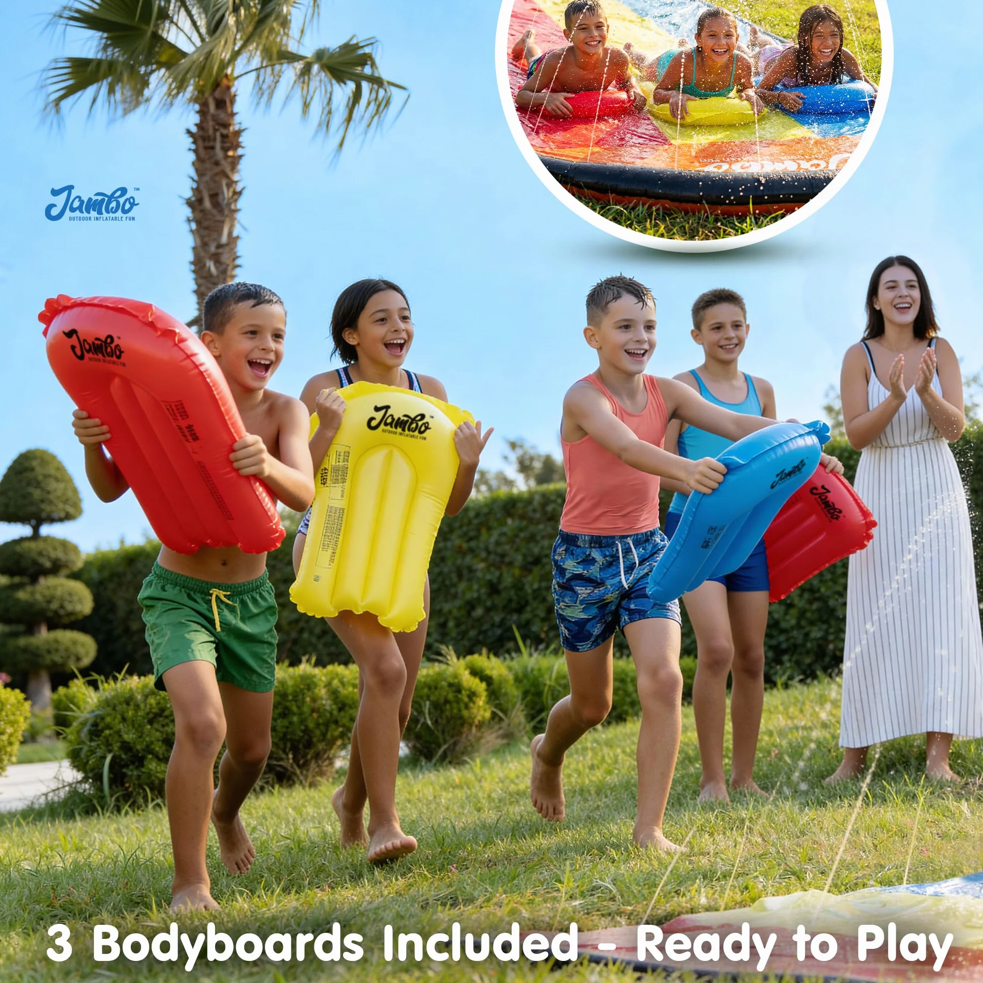 JAMBO Scivolo Acqua per Bambini da Giardino Esterno