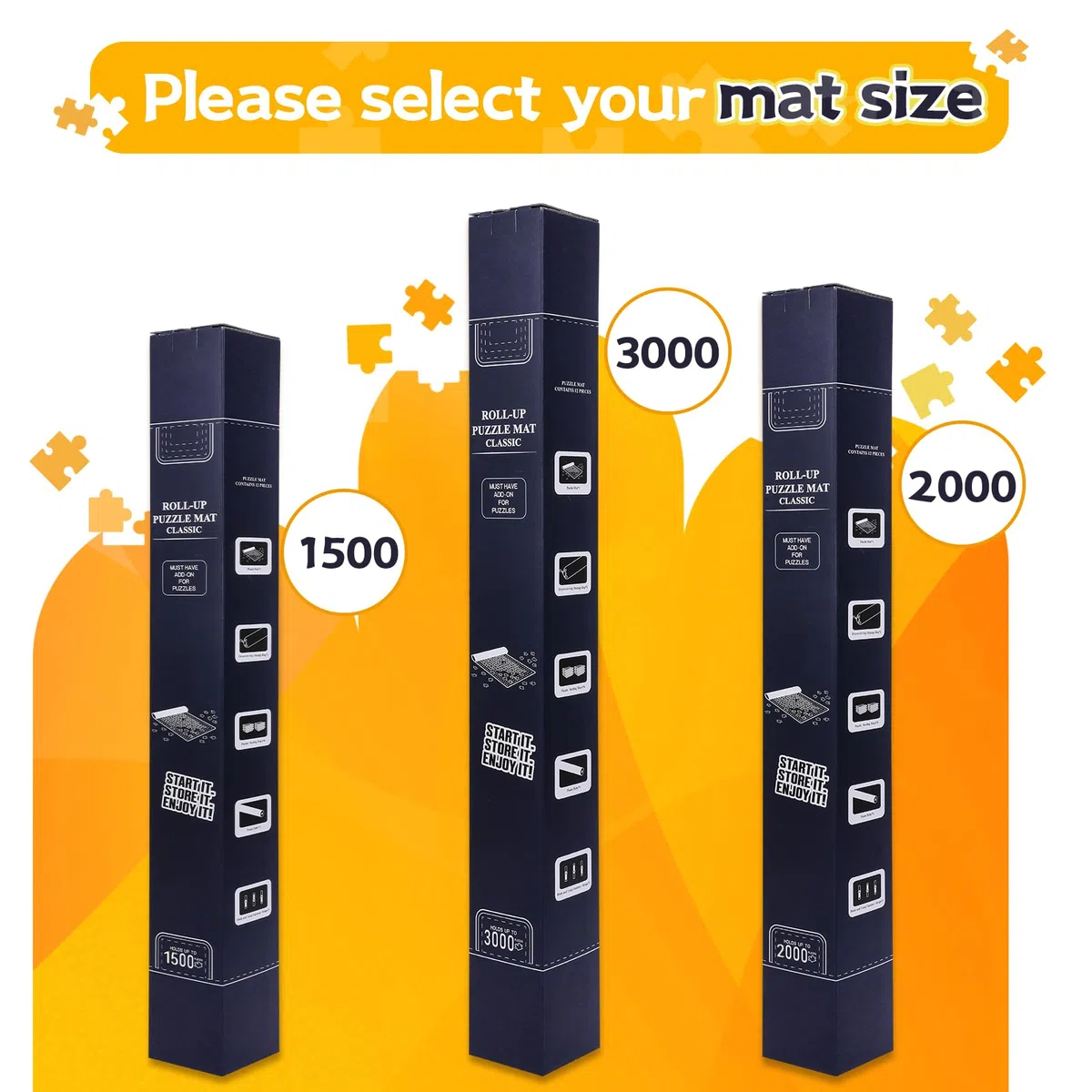 Tappetino per 3000 2000 1500 1000 Pezzi, Tappeto per Puzzle, Roll Up Tavolo Jigsaw Puzzle Mat Storage Accessories per Adulti.