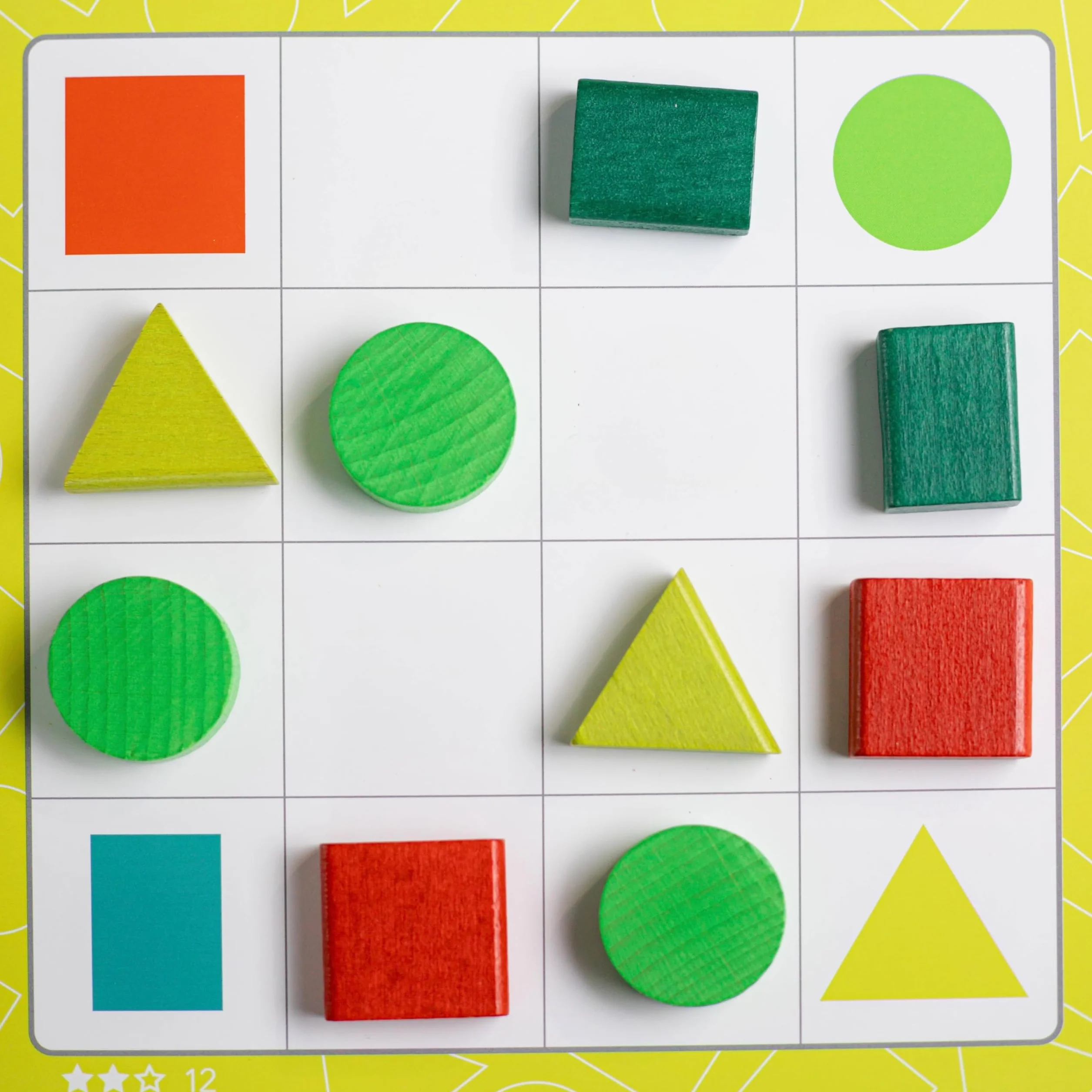 Gioco di logica Sudoku geometrico in legno 16 pezzi 20 compiti educativo