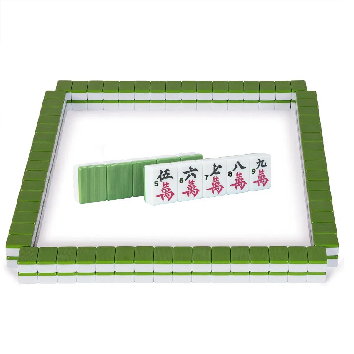 Set Mahjong da gioco cinese con custodia da viaggio 144+2 piastrelle 1,5" numeri arabi dadi indicatore vento