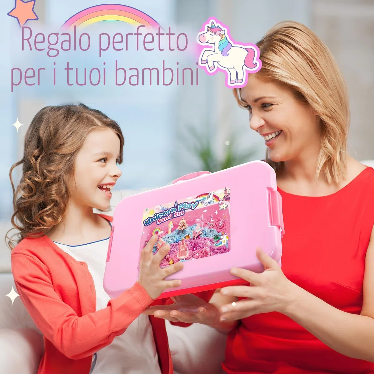 Regalo unicorno per ragazze Magic Sand Toy sabbia da gioco per bambini 3-10 anni