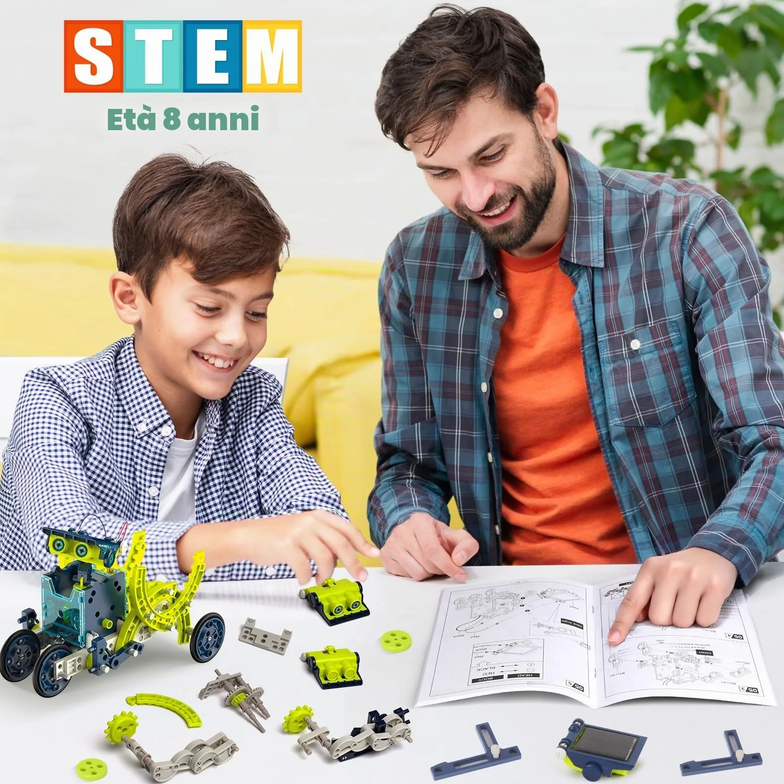 Hot Bee STEM Robot Solari Giocattoli da Costruzione per Ragazzi Età 8-12, Kit Scienza