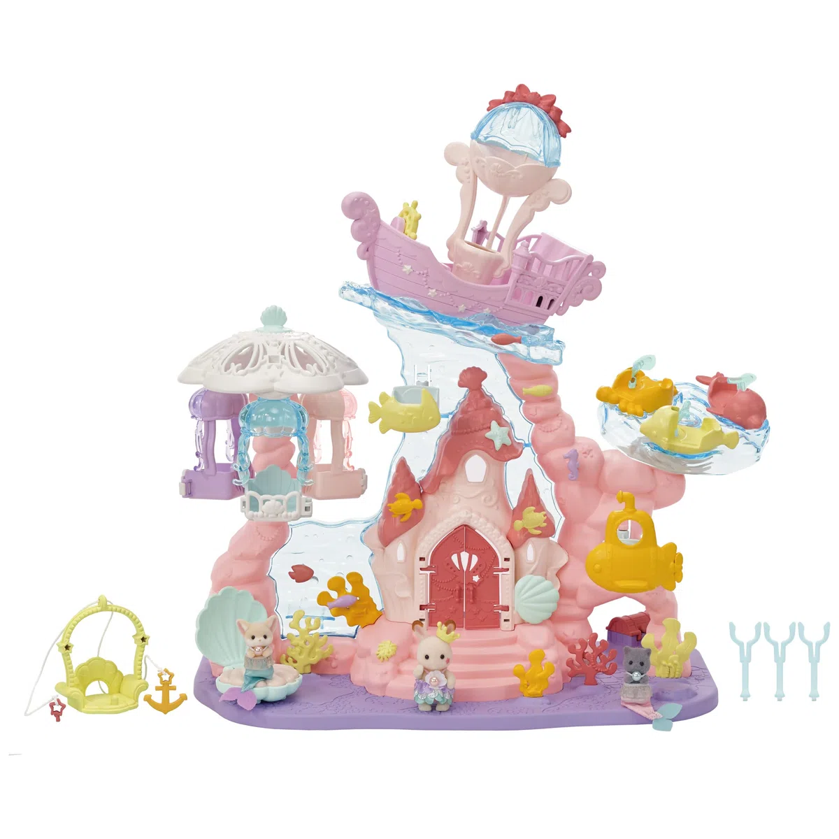 Sylvanian Families - Incantevole Castello delle Sirene – Playset Marino con 3 Figure Esclusive Vestite da Sirena – Modello 5715