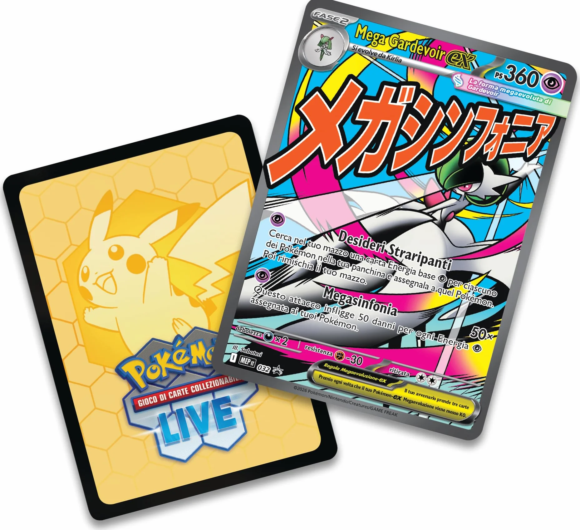Pokémon: collezione con poster premium Mega Gardevoir dell’espansione Megaevoluzione - Ascesa Eroica del GCC Pokémon (1 carta promozionale olografica, 1 poster fronte-retro e 10 buste di espansione)