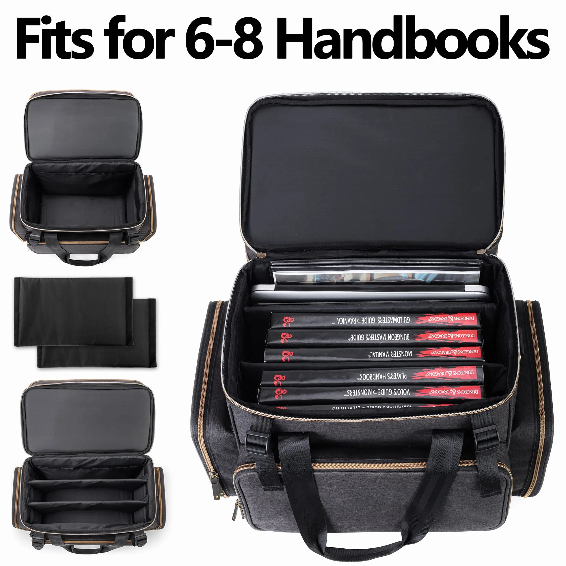 Trunab Borsa DND per RPG Adventure's Travel, Borsa per Battle Mat Compatibile con Dungeons and Dragons, Grande Capacità Adatto per Handbooks Libri di Regole, da ecc