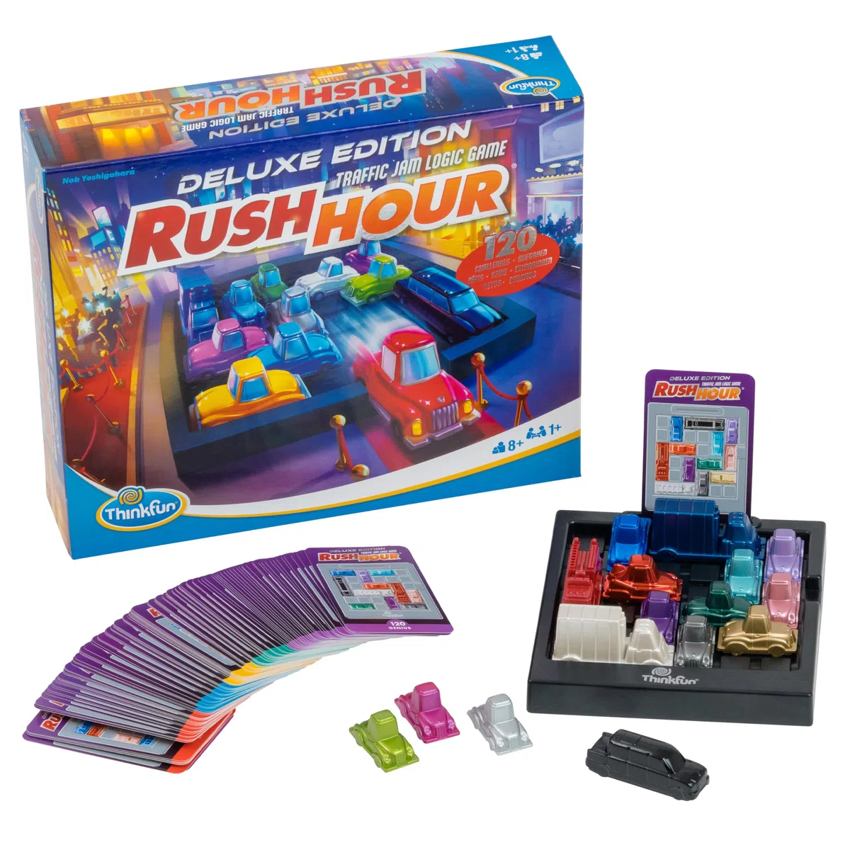 ThinkFun - Rush Hour Gioco Deluxe | Giochi Da Tavolo per Bambini 120 Sfide | Bambino e Bambina 8 Anni Idee Regalo | Giochi Bambini 8 Anni | Rush Hour Versione Italiana | Idee Regalo