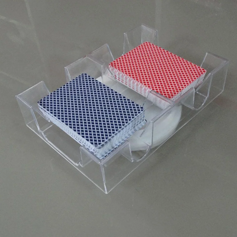 Vassoio per carte rotante a 2 piatto/6 piattaforme, girevole a 360 gradi, vassoio per carte da gioco, comodo supporto per carte da gioco, organizzatore per giochi con carte trasparenti