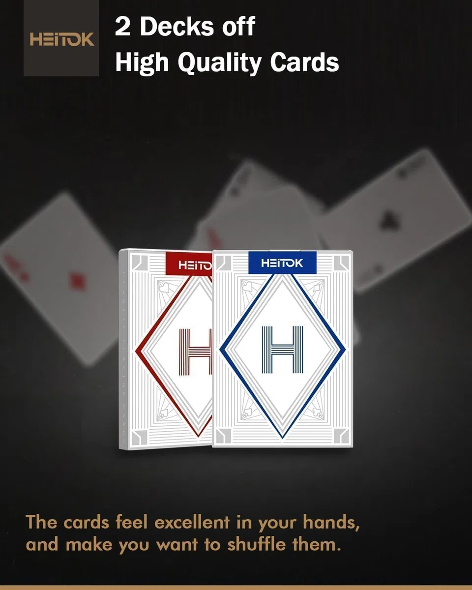 HEITOK Set Fiches Poker Clay Composite 500 pz 14g con valigetta | 500 pz 14g Clay Composite numerate con valigetta per Texas Holdem e Blackjack.