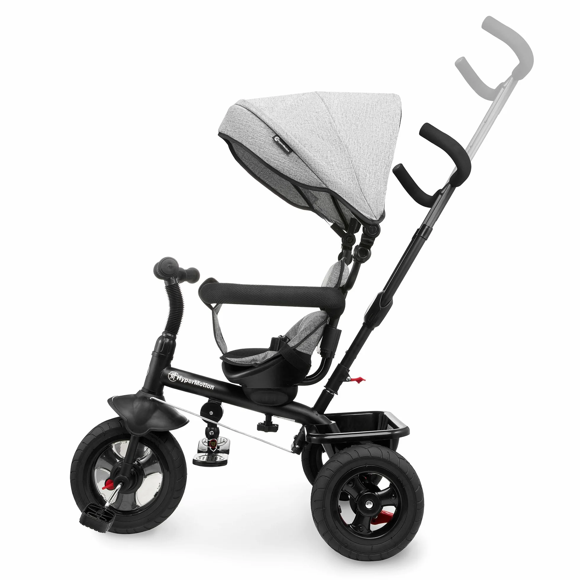 HyperMotion Triciclo Pieghevole per Bambini 1-4 Anni con Manubrio per Genitori - Bicicletta Evolutiva fino a 20kg - Monopattino Bambino Regolabile con Struttura Ergonomica, Grigio