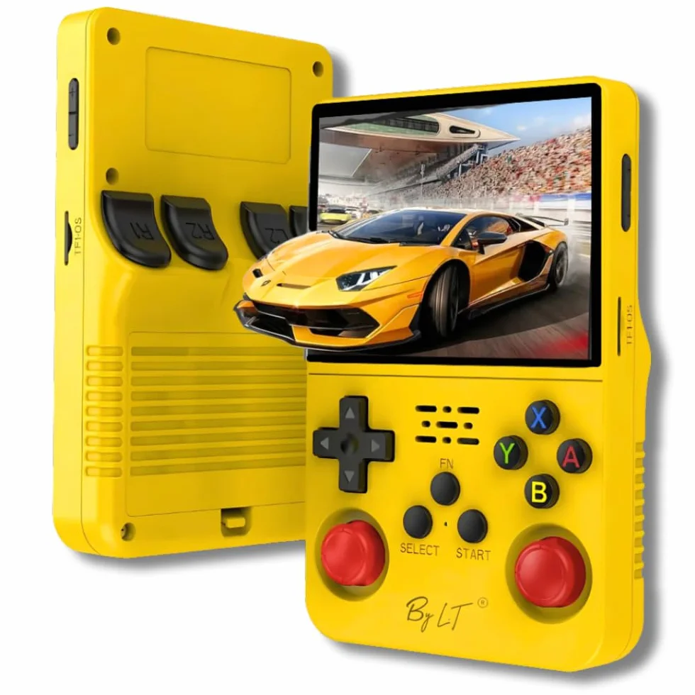 By L.T Console di gioco portatile +15.000 giochi - schermo Full HD ad alta risoluzione, memoria espandibile da 128 GB, licenza Linux 2.0, wifi, multiplayer + 4 trigger posteriori R1/L1 R2/L2, presa +
