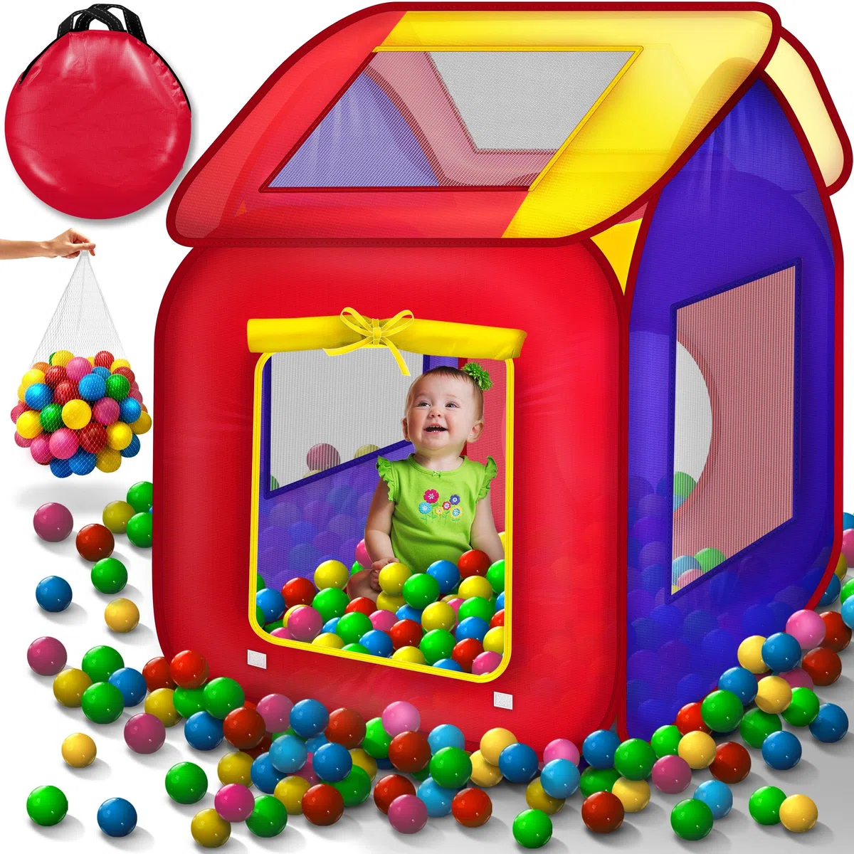 KIDUKU Tenda da gioco per bambini pop up con 200 palline borsa da esterno