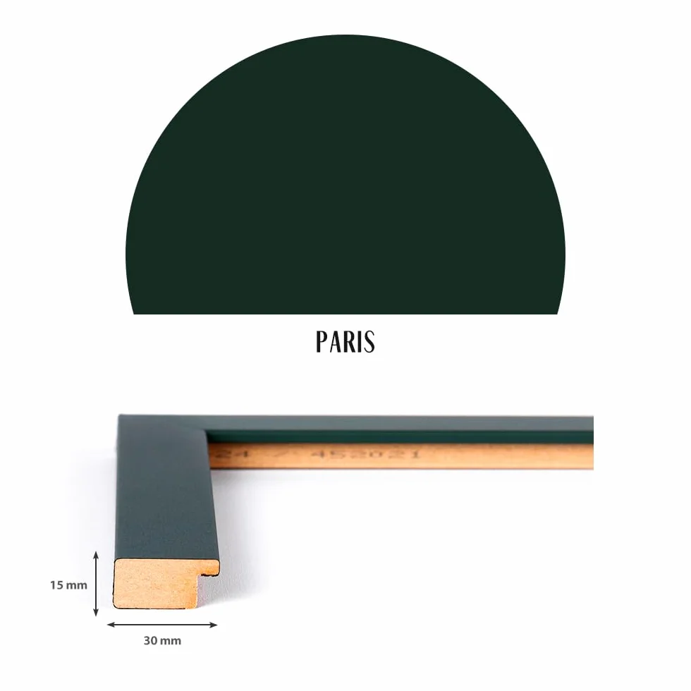 Bildershop-24 Cornice puzzle Paris verde abete 59,2 x 84,3 cm (circa 1500 pezzi)