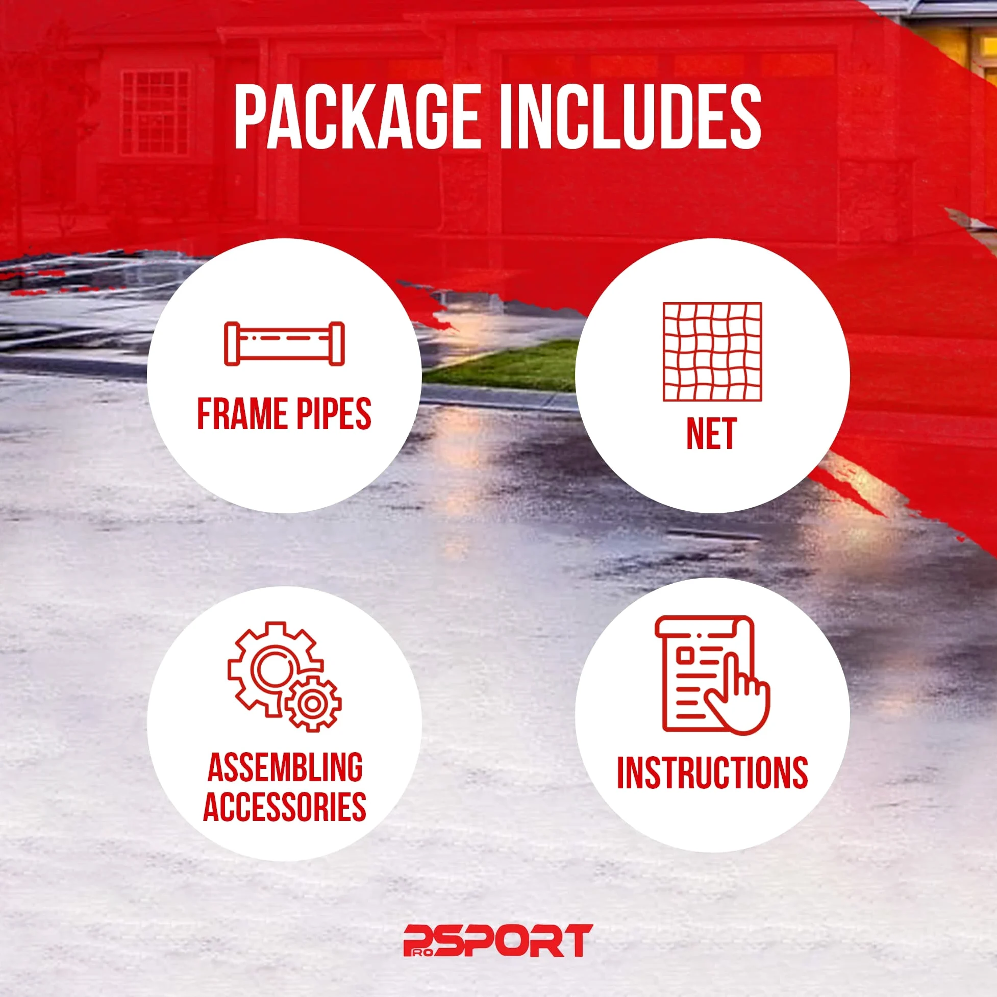Nordic ProStore Prosport Porta da Street Hockey 160 x 115 x 58 cm Rosso - Adatta anche per Hockey Ghiaccio, Floorball e Giochi da Giardino – Porta per Bambini 14+ anni e Adulti