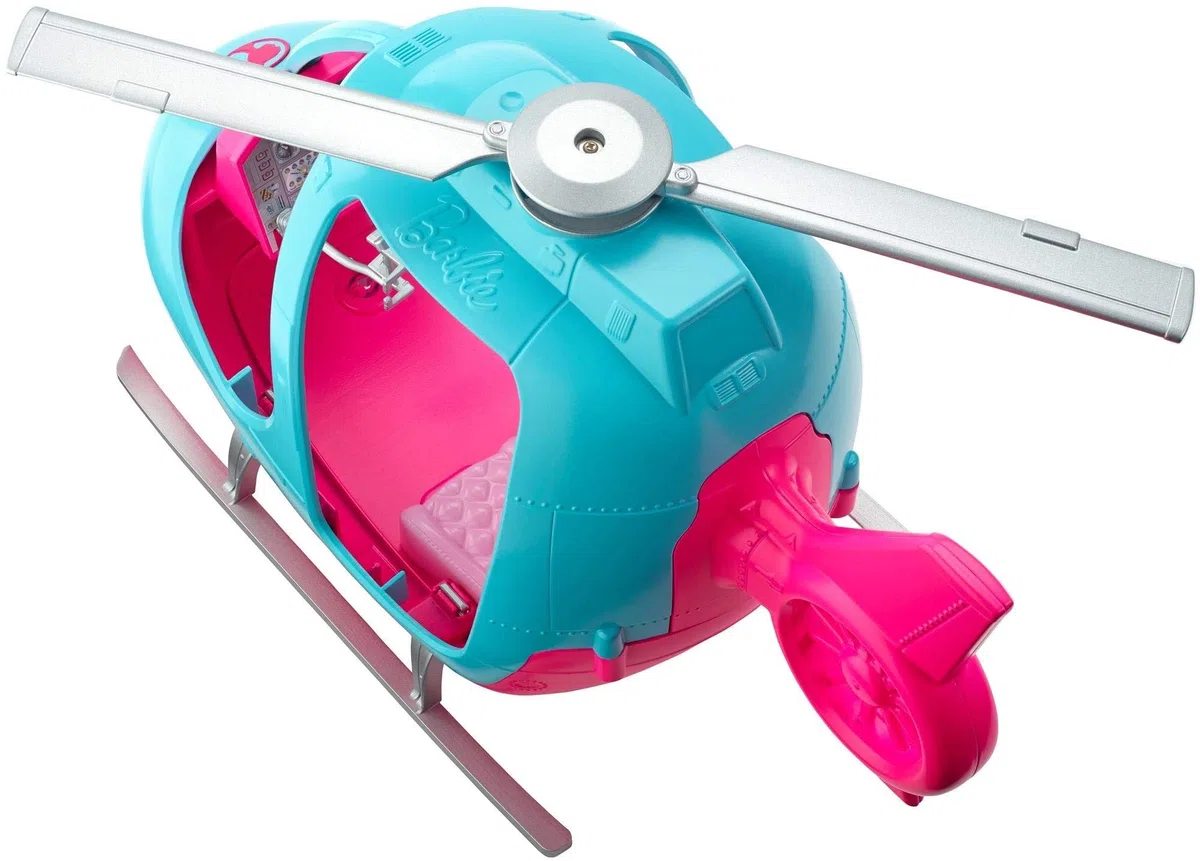 Barbie L'Elicottero per Bambole Rosa e Azzurro con Elica Che Gira Giocattolo 3+ Anni FWY29