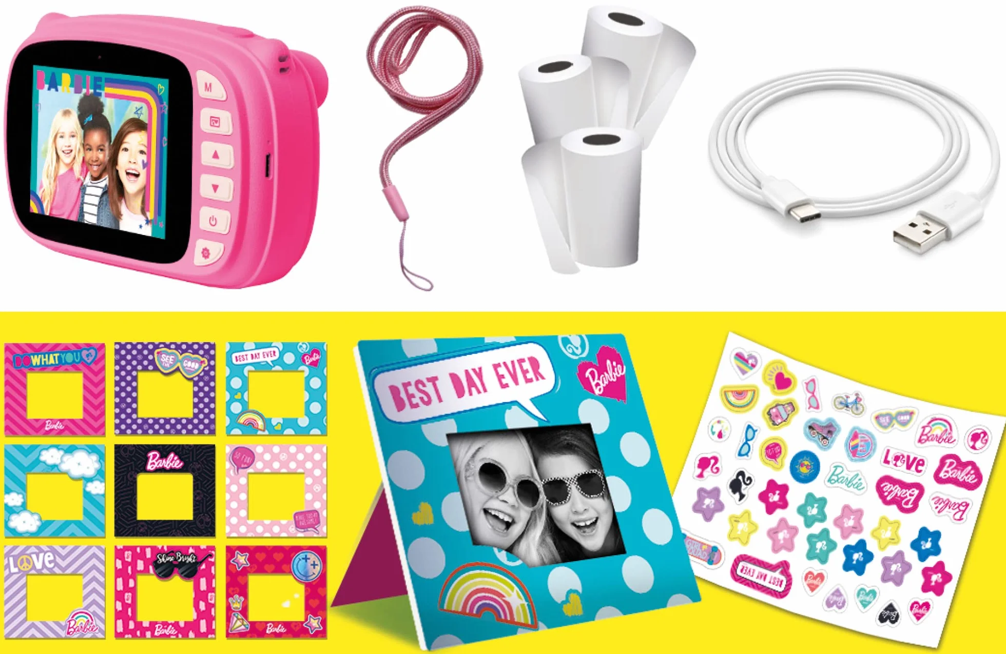 Lisciani Giochi- Barbie Print Cam Hi-Tech, Bambini Da 5 Anni, Fotocamera Istantanea, Stampa Subito Le Tue Foto, Funzione Video E Selfie, Multicolore, 97050, ‎38.8 x 28.5 x 5.7 cm, 300 grammi