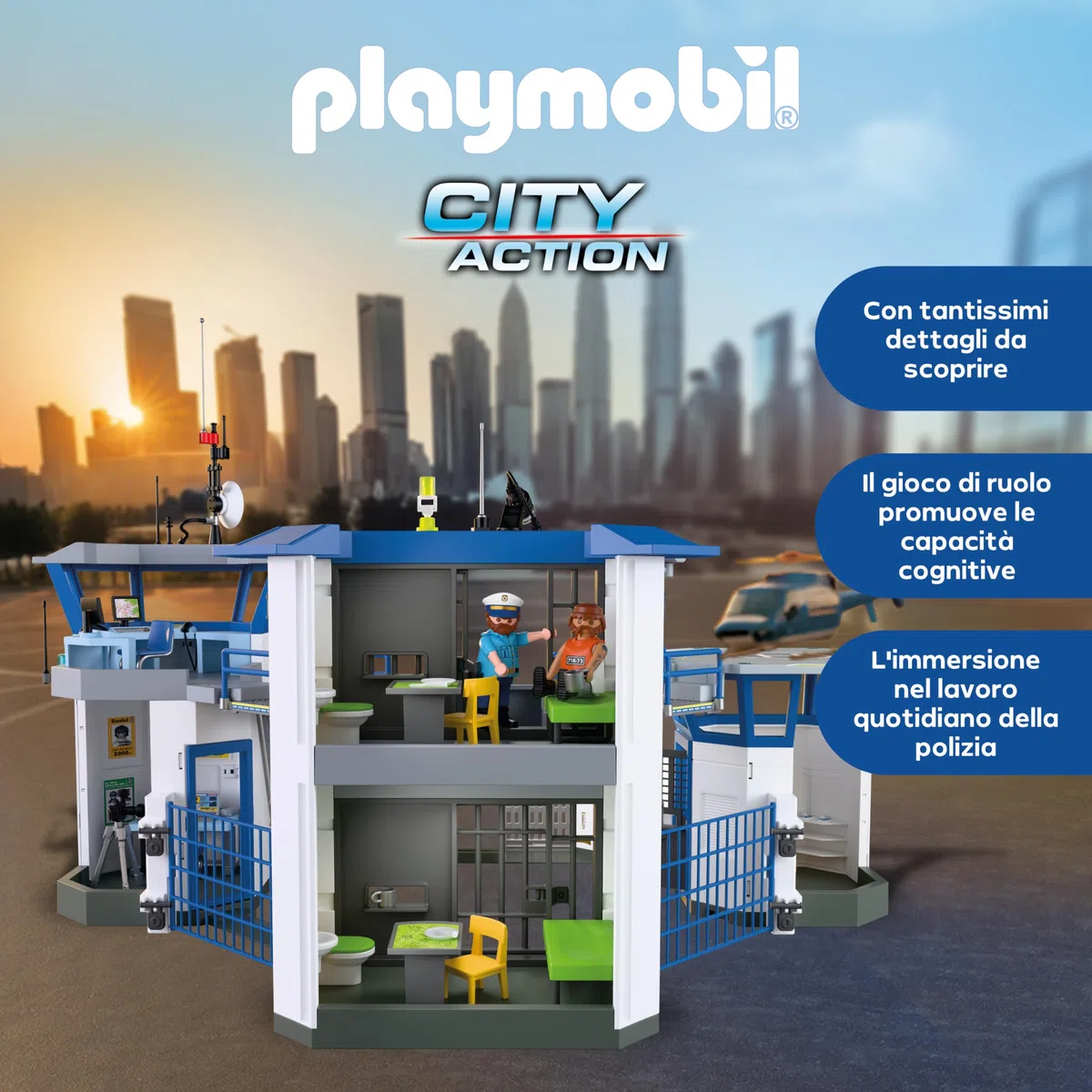 PLAYMOBIL Police Command Center Set da gioco con statuine