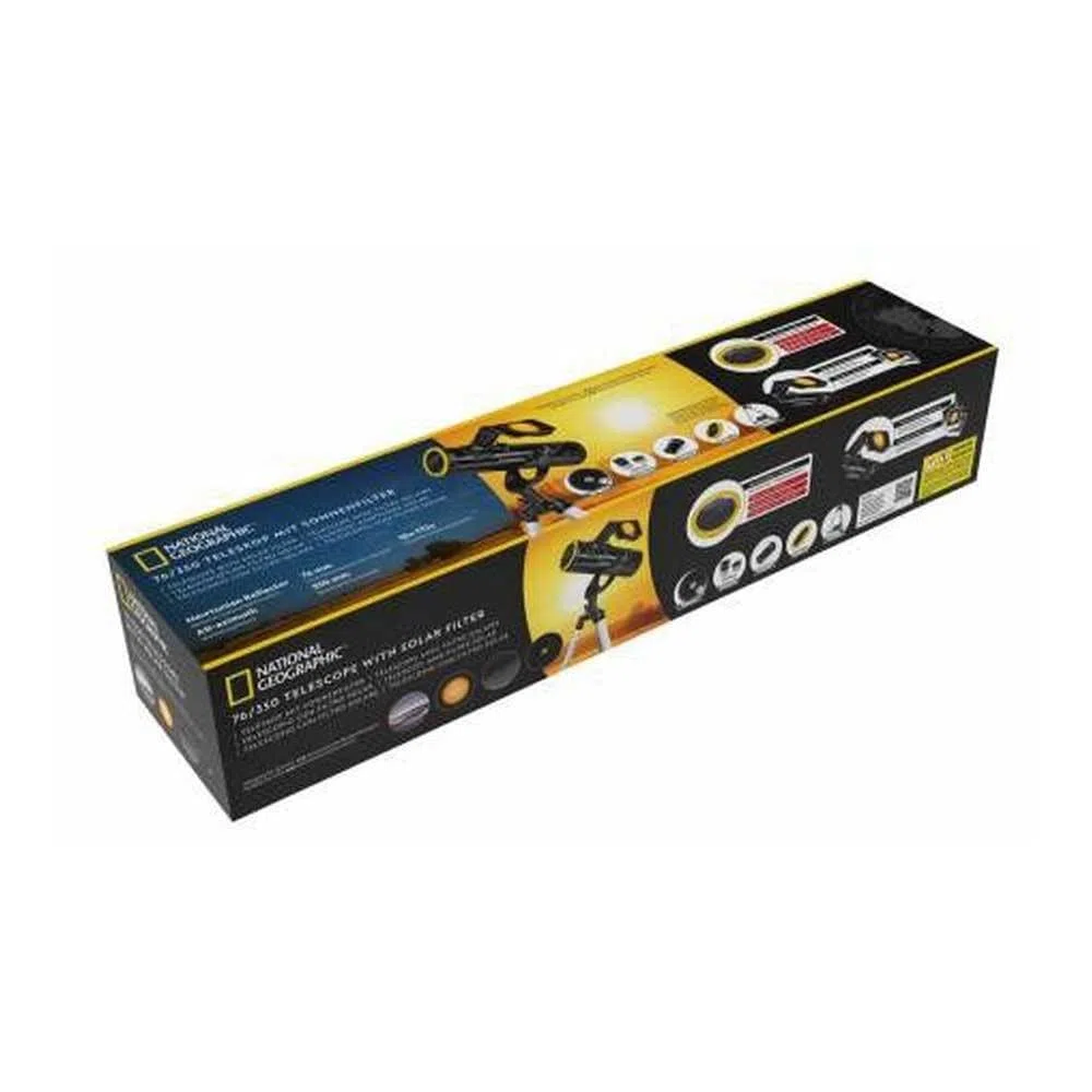 National Geographic 9012000 Telescopio 76/350 con Filtro Solare e Supporto per Smartphone