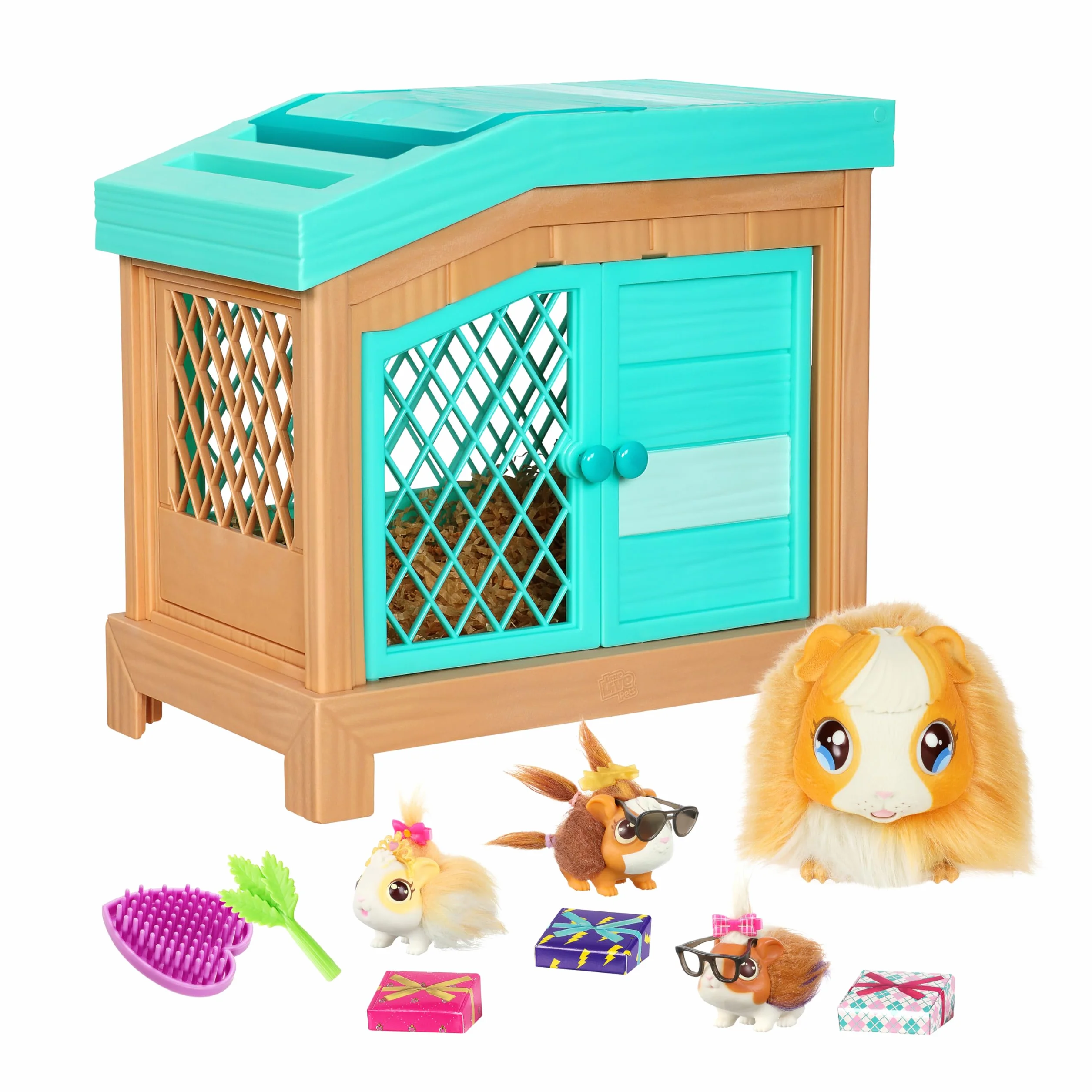 Little Live Pets Mama Guinea Pig and Hutch 26410 Interactive Toy 20+ Sounds Ages 4+