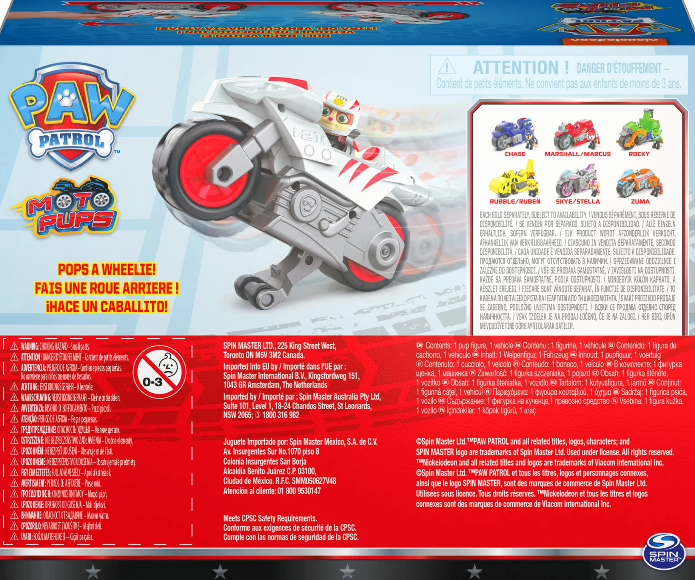 Paw Patrol Moto Pups Wildcat’s Deluxe Pull Back Motorcycle Vehicle with Wheelie Feature and Figure