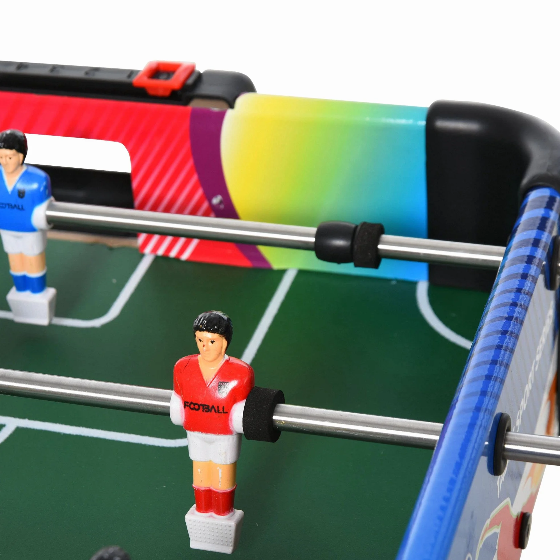 HOMCOM Tavolo da Gioco 4 in 1 per Calcio-Balilla, Biliardo, Air Hockey e Ping Pong con Accessori Inclusi, Tavolo Multigioco Pieghevole in MDF e Plastica, Multicolore