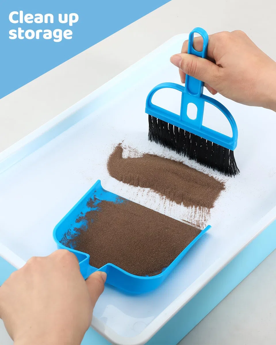 AtMini Scatola Luminosa Per Pittura a Sabbia Per Bambini Con 4 Confezioni di Sabbia Naturale, Set di Vassoio di Sabbia Per Bambini a Partire Dai 3 Anni (blu)