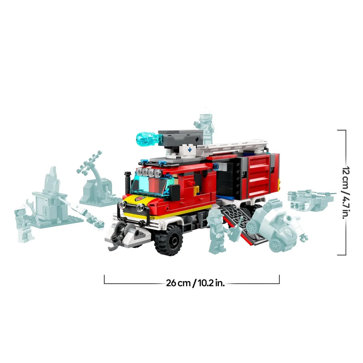 LEGO 60374 City Fire Autopompa dei Vigili del Fuoco, Unità di Comando dei Pompieri con Camion Giocattolo e Droni Terrestri e Aerei, Veicoli per Bambini, Ragazzi e Ragazze