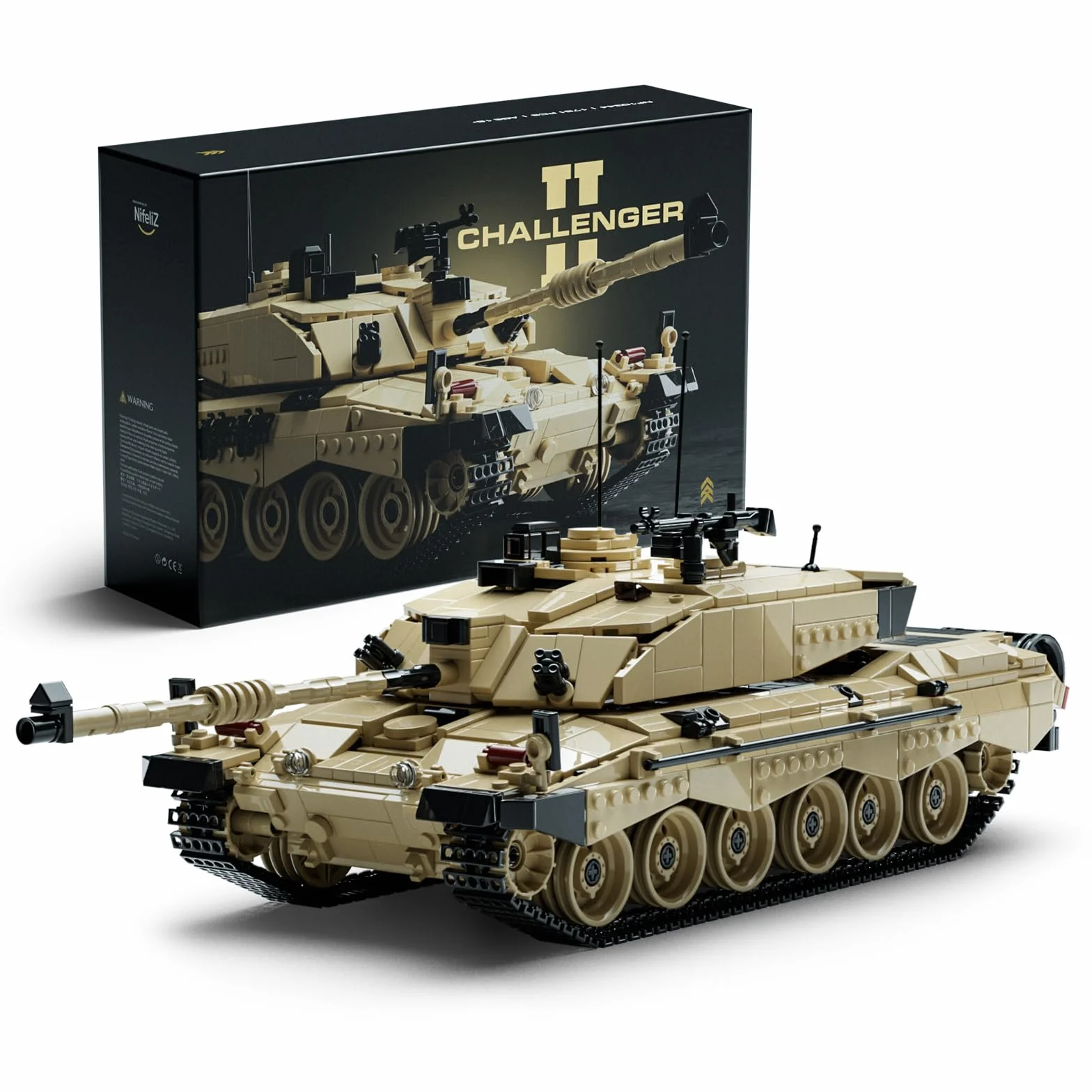 Nifeliz Challenger 2 Carro Armato da Combattimento Kit di Costruzione, Militare modello da collezione per adulti, Regalo per gli appassionati di militari Uomo e Donna (1761 pezzi, NF10344)