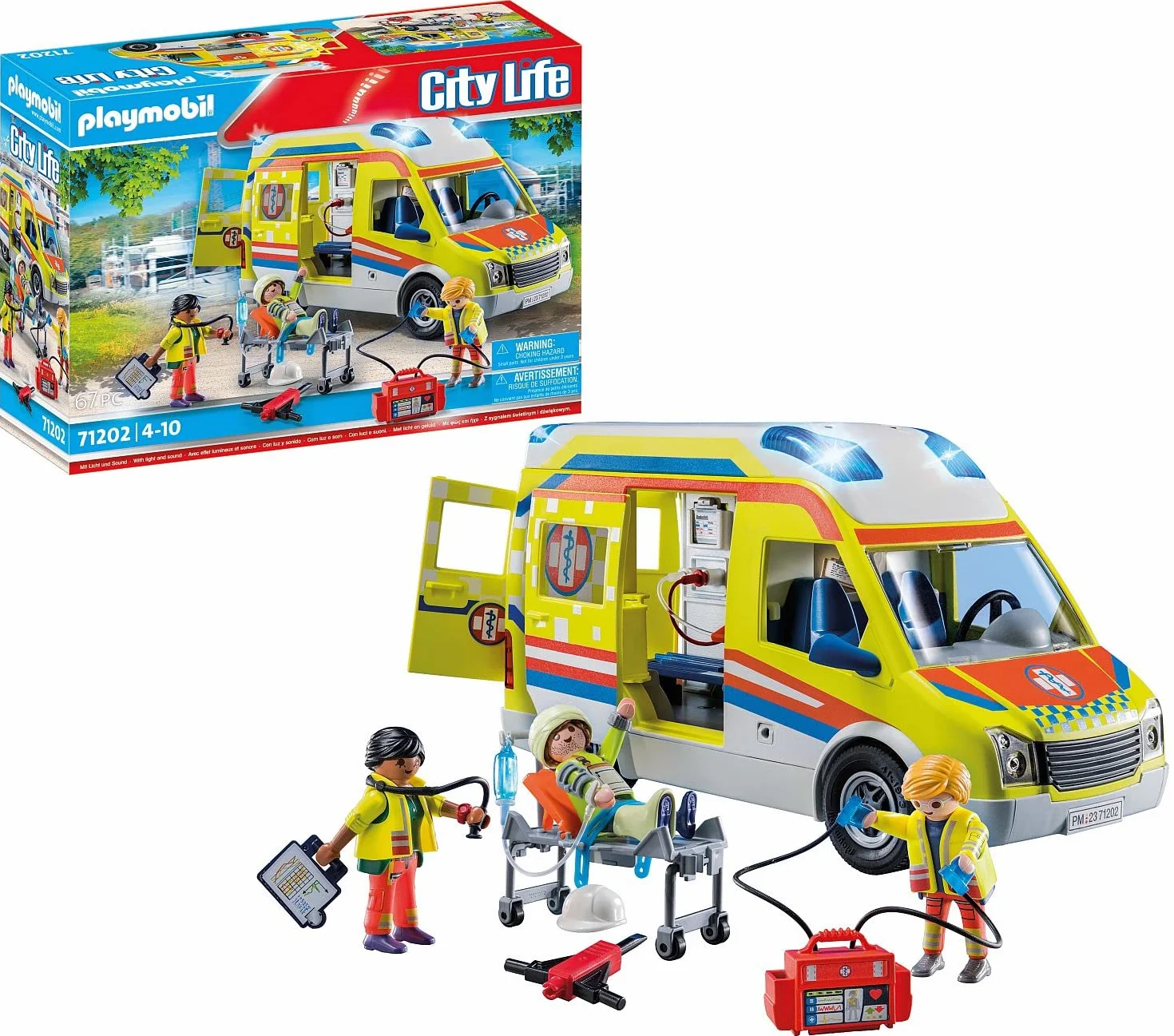 PLAYMOBIL City Life 71202 Ambulanza, con luci e Suoni, Giocattolo dai 4 Anni