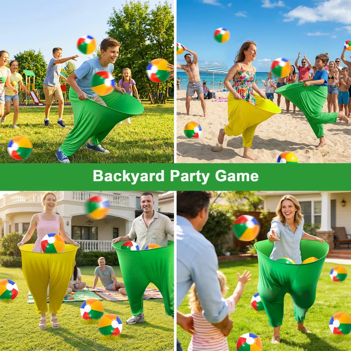 Granny Pants Gioco da cortile, gioco all'aperto con palla rimbalzante e pompa ad aria, relè di squadra riunione familiare gioco sul campo
