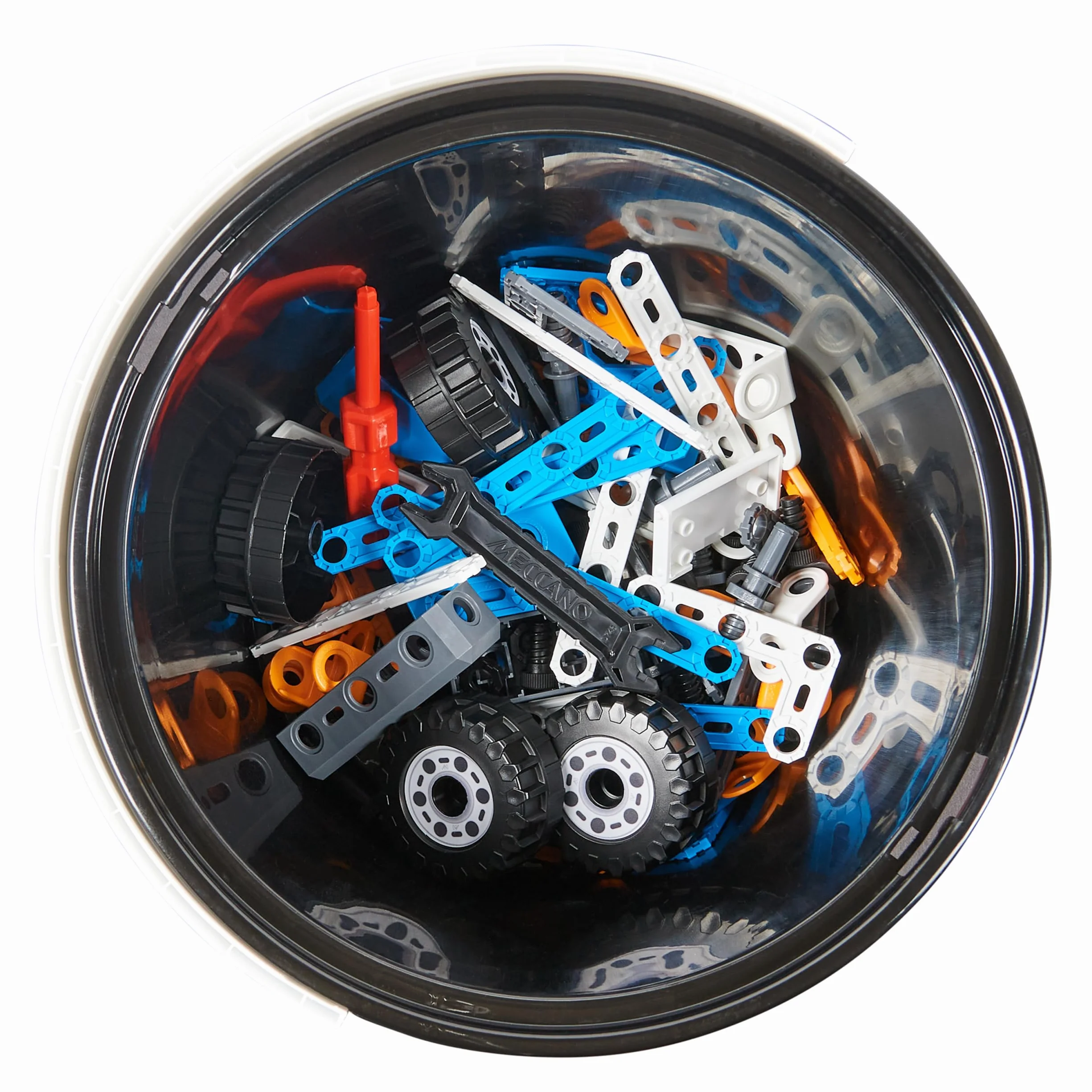 MECCANO - Barile da 150 Pezzi Junior - 5 Diversi Modelli da Costruire - Set di Costruzione con 2 Strumenti - Alternativa agli schermi - Giocattolo per Bambini 5 Anni e +
