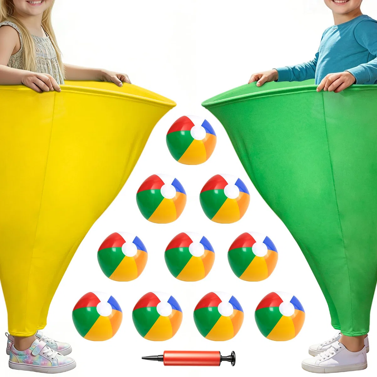 Granny Pants Gioco da cortile, gioco all'aperto con palla rimbalzante e pompa ad aria, relè di squadra riunione familiare gioco sul campo