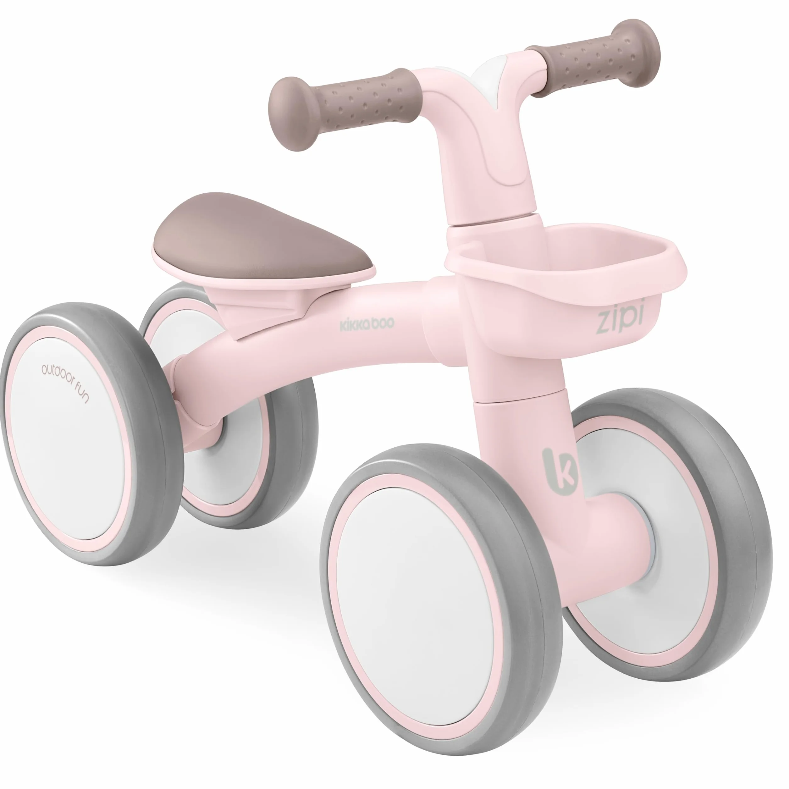 KikkaBoo Bicicleta Sin Pedales ZIPI, Correpasillos Bebé 1 Año, Bicicleta Equilibrio, Bici Bebé con Canasta, Ajustable, Juguete para Niños, Regalo Bebé, Rosa