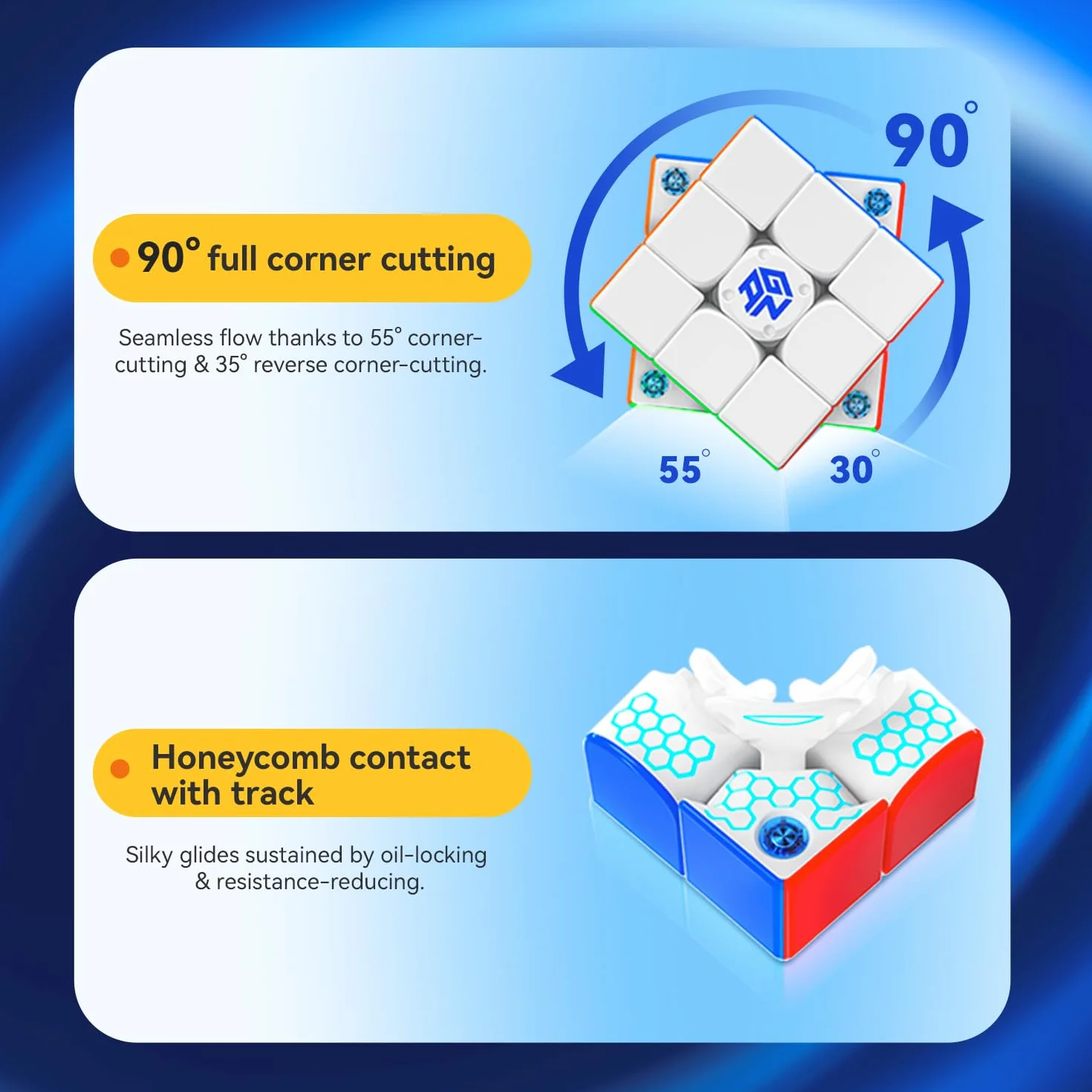 Gan 356icarryE Speed Cube Magnetico Smart Cubo 3x3, Struttura Batteria Sostituibili Intelligente Cubo Professionale Connessione Bluetooth App Online PK (Frosted)