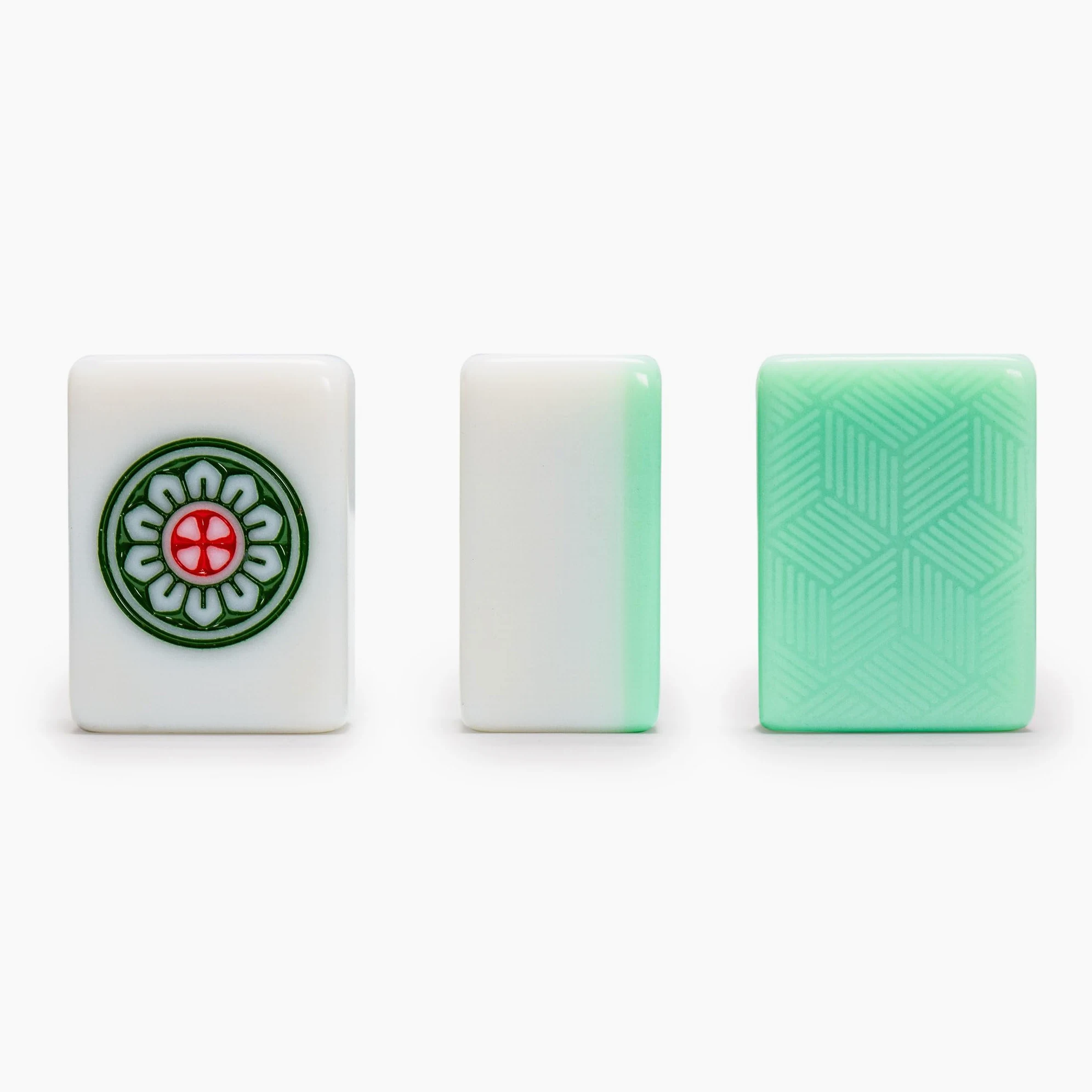 Yellow Mountain Imports Set Mahjong cinese "Emerald Weave" 146 piastrelle 40 mm custodia vinile