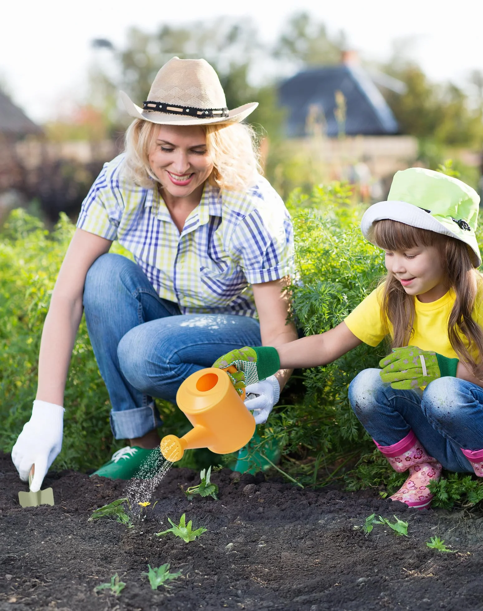 ROBUD Set da giardinaggio per bambini, kit di attrezzi da giardino per bambini da 18 pezzi con grembiule, annaffiatoio, paletta, giocattoli educativi all'aperto per bambini e bambine dai 3 anni in su