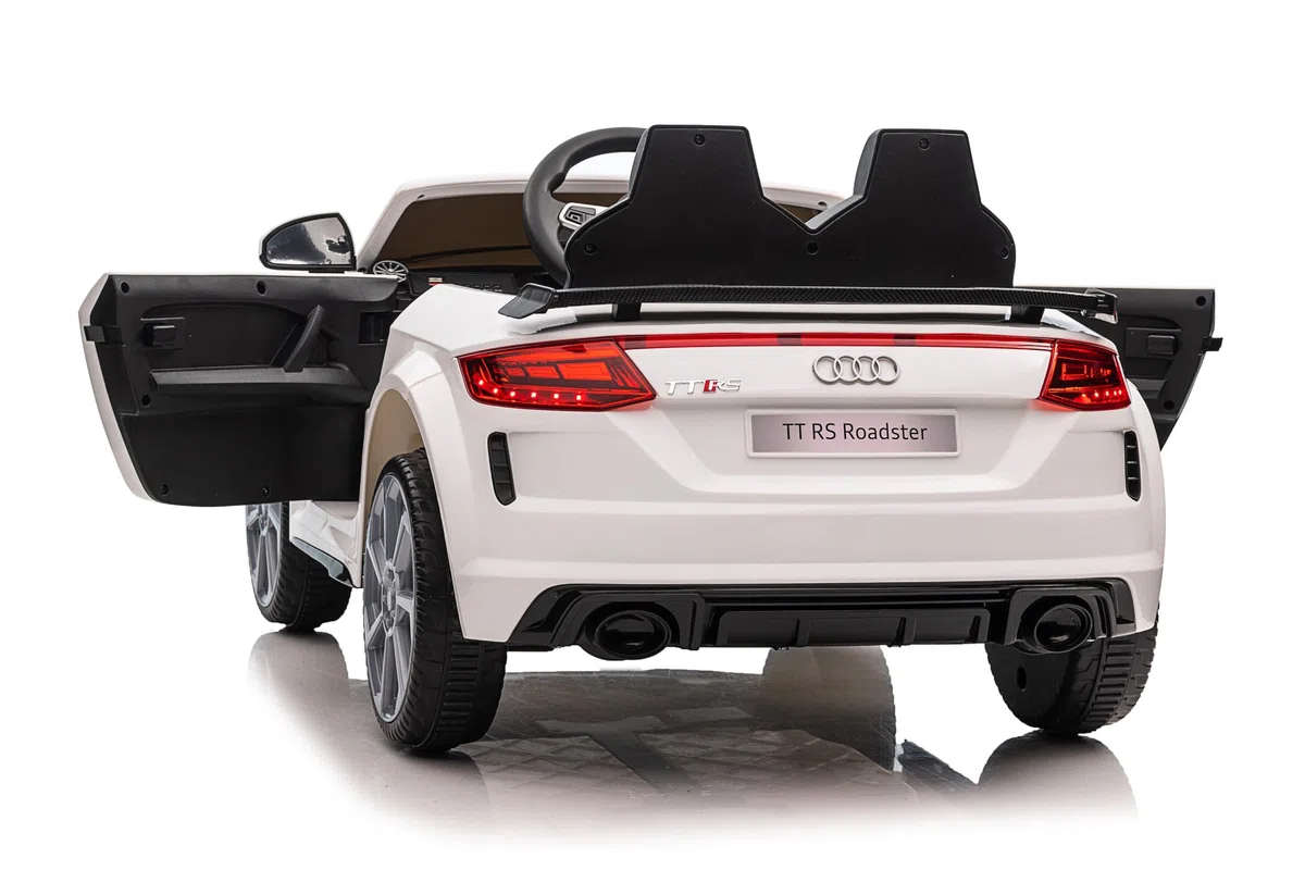 Audi TT RS Roadster Auto Elettrica Per Bambini 12V TOYSCAR Bianca Doppio Motore