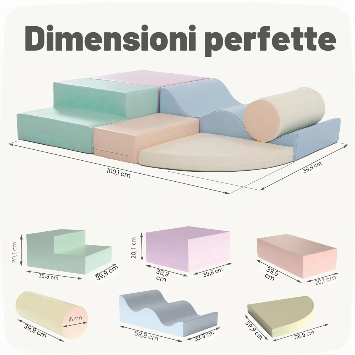 IGLU Soft Play 6 XL Blocchi in Schiuma per Bambini Set da Gioco