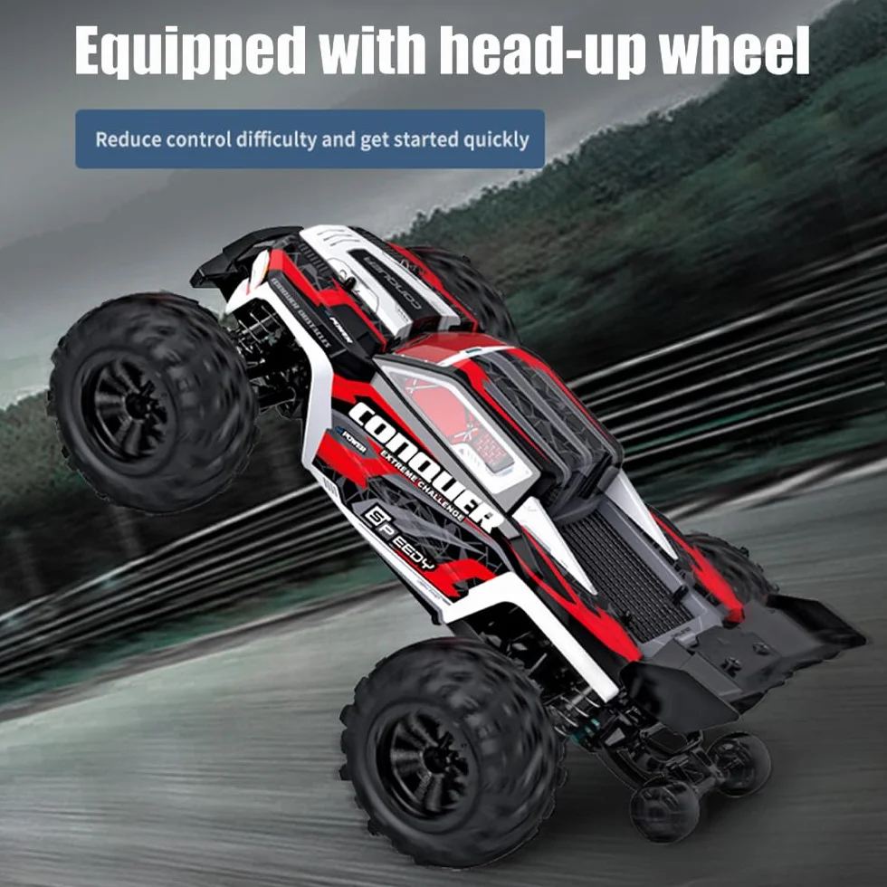 X-Verse 1:16 Auto telecomandata, 50 km/H, spazzola di carbone motore RC ad alta velocità Offroad Drift Auto da corsa, 2,4 GHz, 4 WD All Terrain Offroad Auto da corsa, 3 batterie (verde)