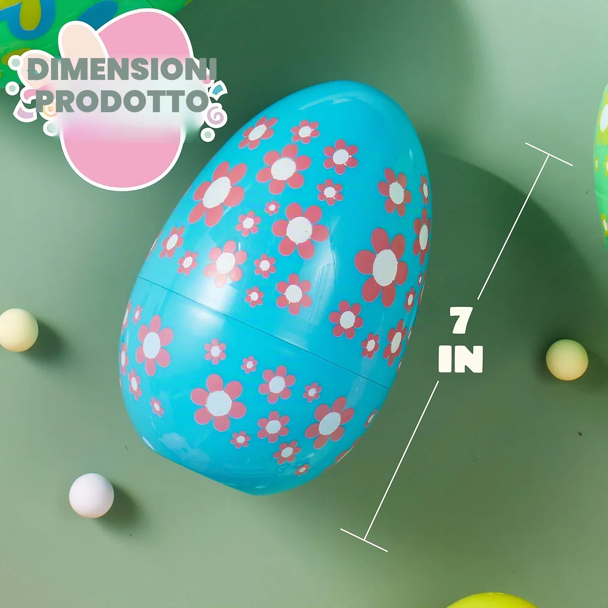 JOYIN 12 uova di Pasqua Jumbo da 17,8 cm, in plastica brillante, tinta unita, 6 colori assortiti, stampate uova vuote per riempire dolcetti, bomboniere, caccia, cestini, riempitivi, premi in classe