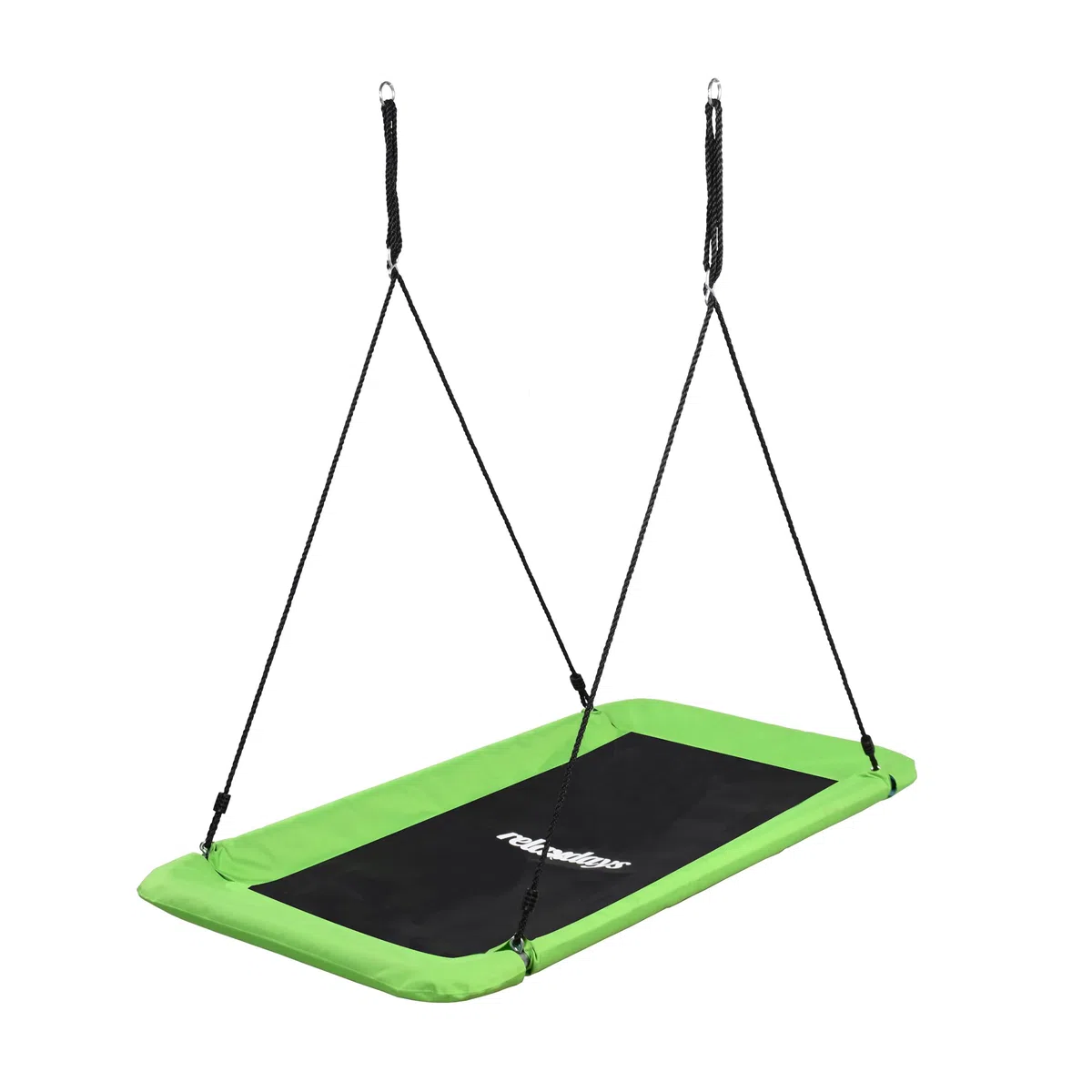 Relaxdays Altalena Nido Rettangolare per Bambini e Adulti, 150 kg, 150x80x165 cm, Verde