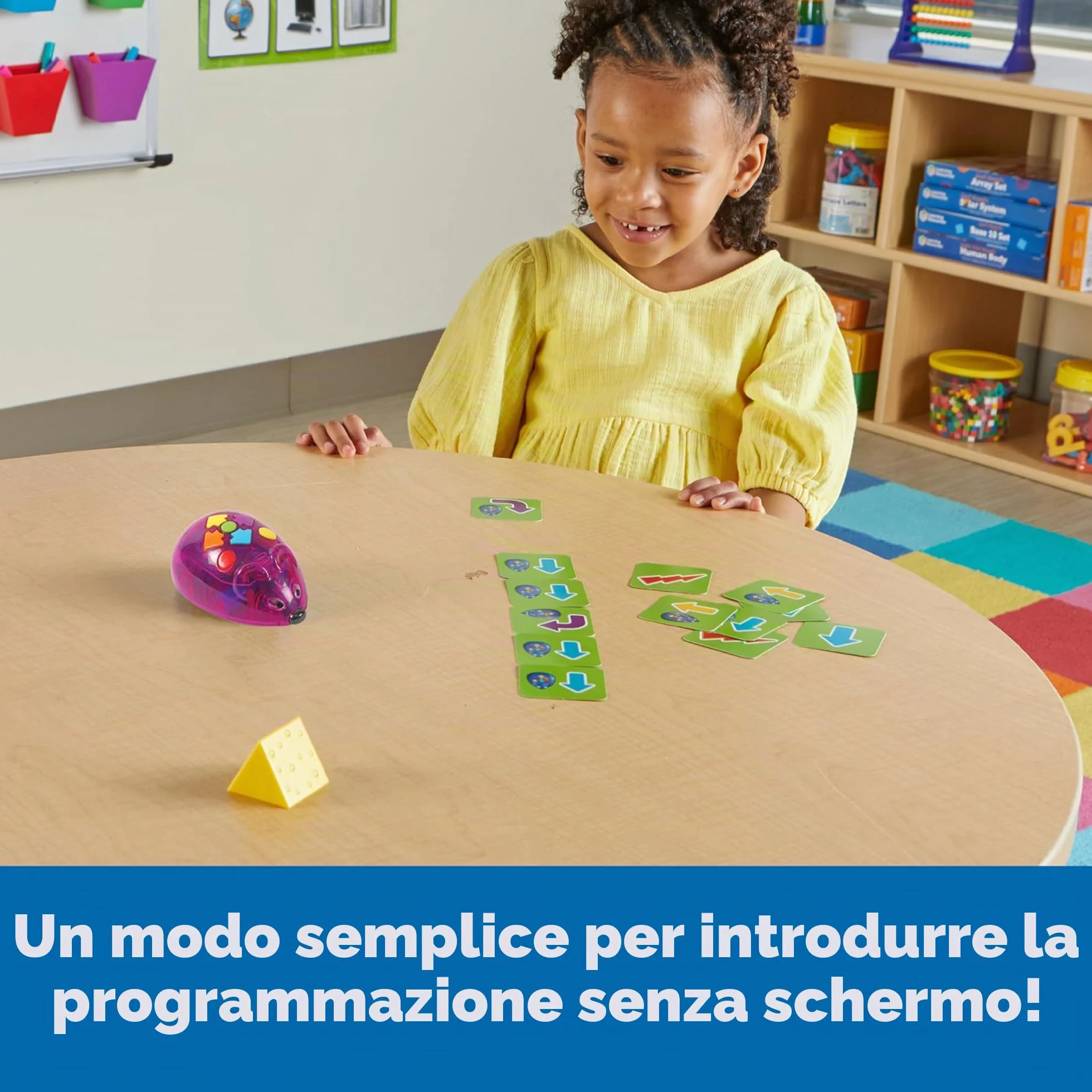 Learning Resources Set di attività Ricaricabile Code & Go Topo Robot, Giocattoli per Bambini e Bambine di 4 Anni, Robot Programmabile Interattivo Senza Schermo